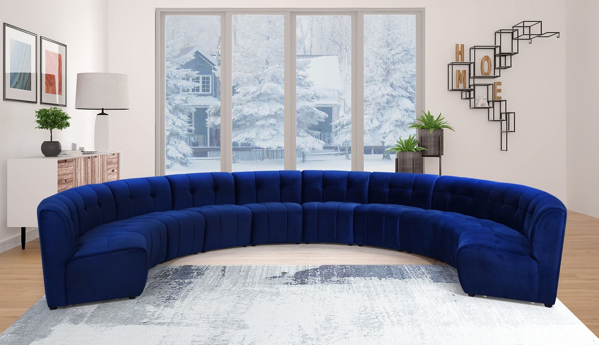 Limitless 173" 10-Piece Modular Velvet Sectional