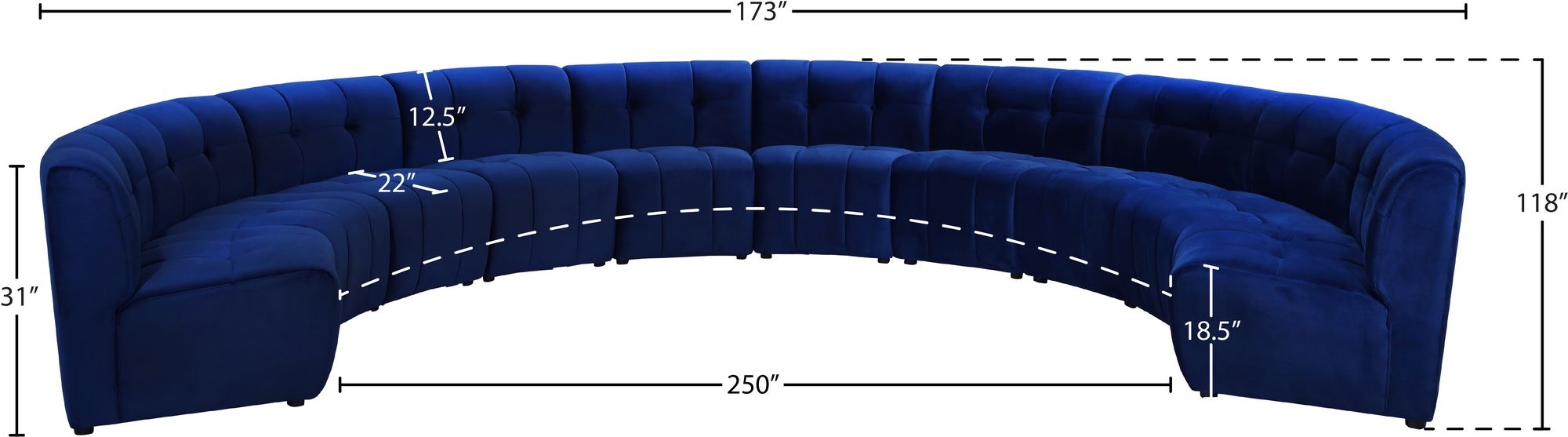 Limitless 173" 10-Piece Modular Velvet Sectional