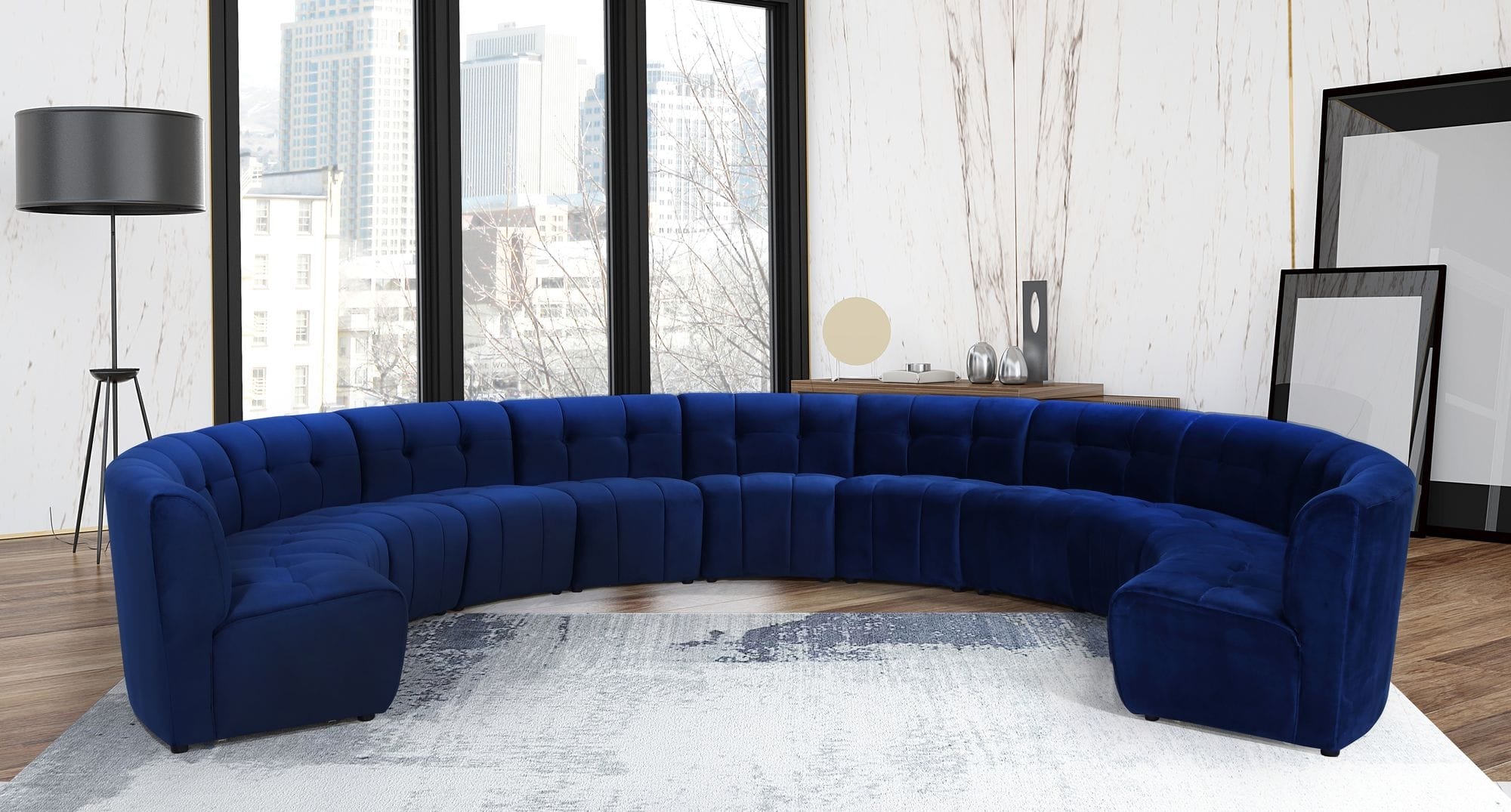 Limitless 173" 11-Piece Modular Velvet Sectional