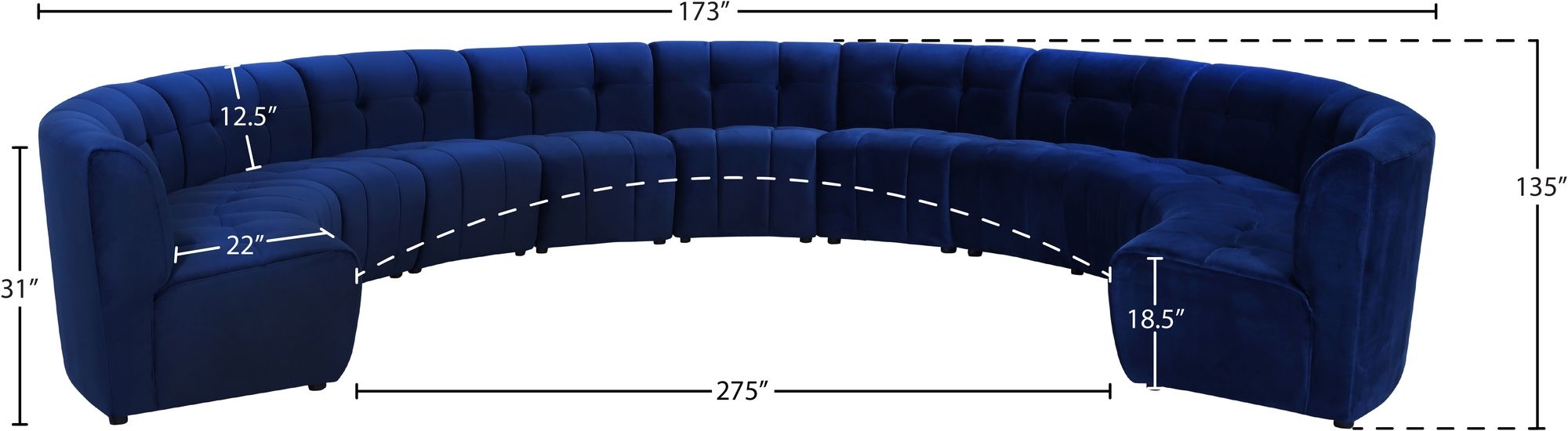 Limitless 173" 11-Piece Modular Velvet Sectional