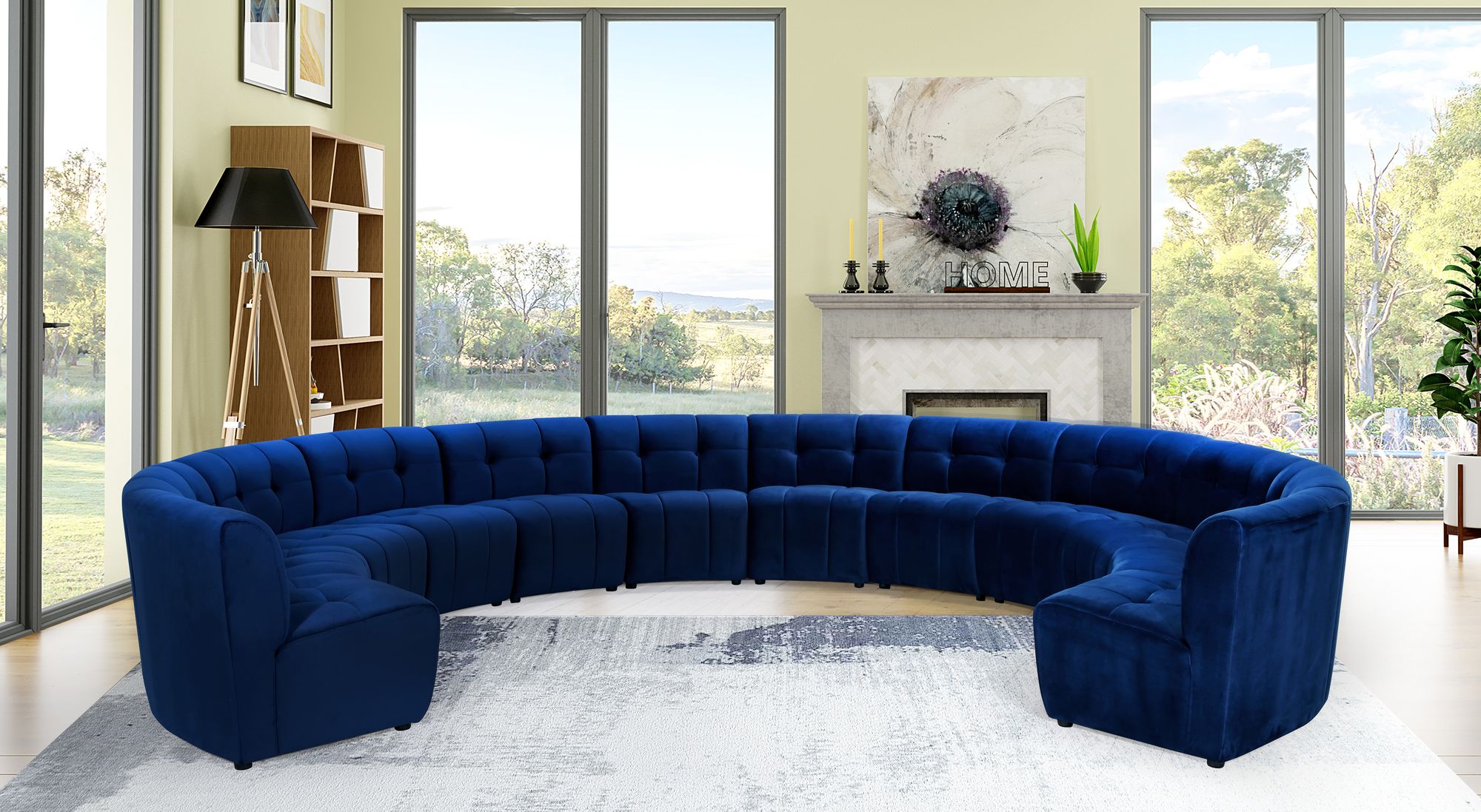 Limitless 173" 12-Piece Modular Velvet Sectional