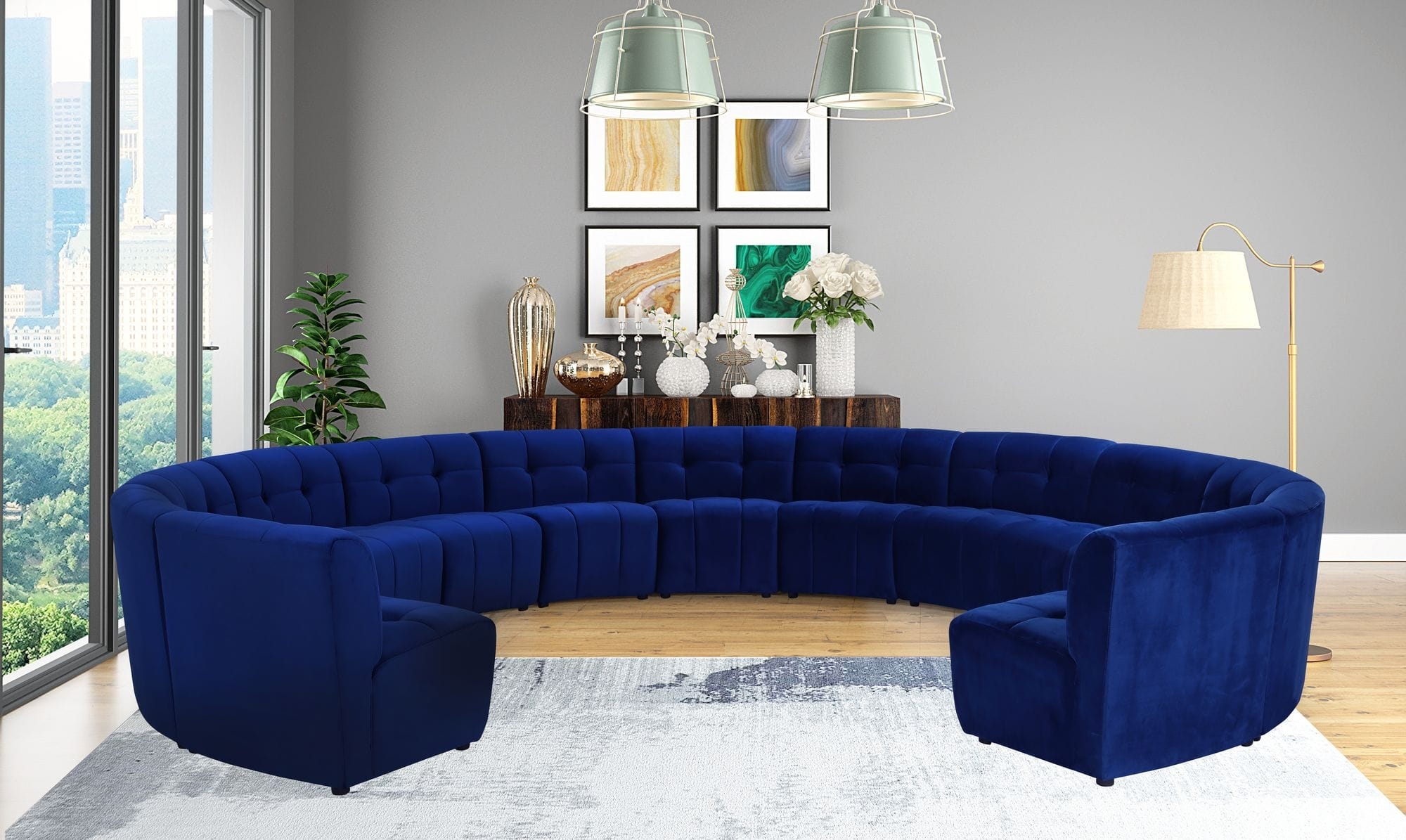 Limitless 173" 13-Piece Modular Velvet Sectional