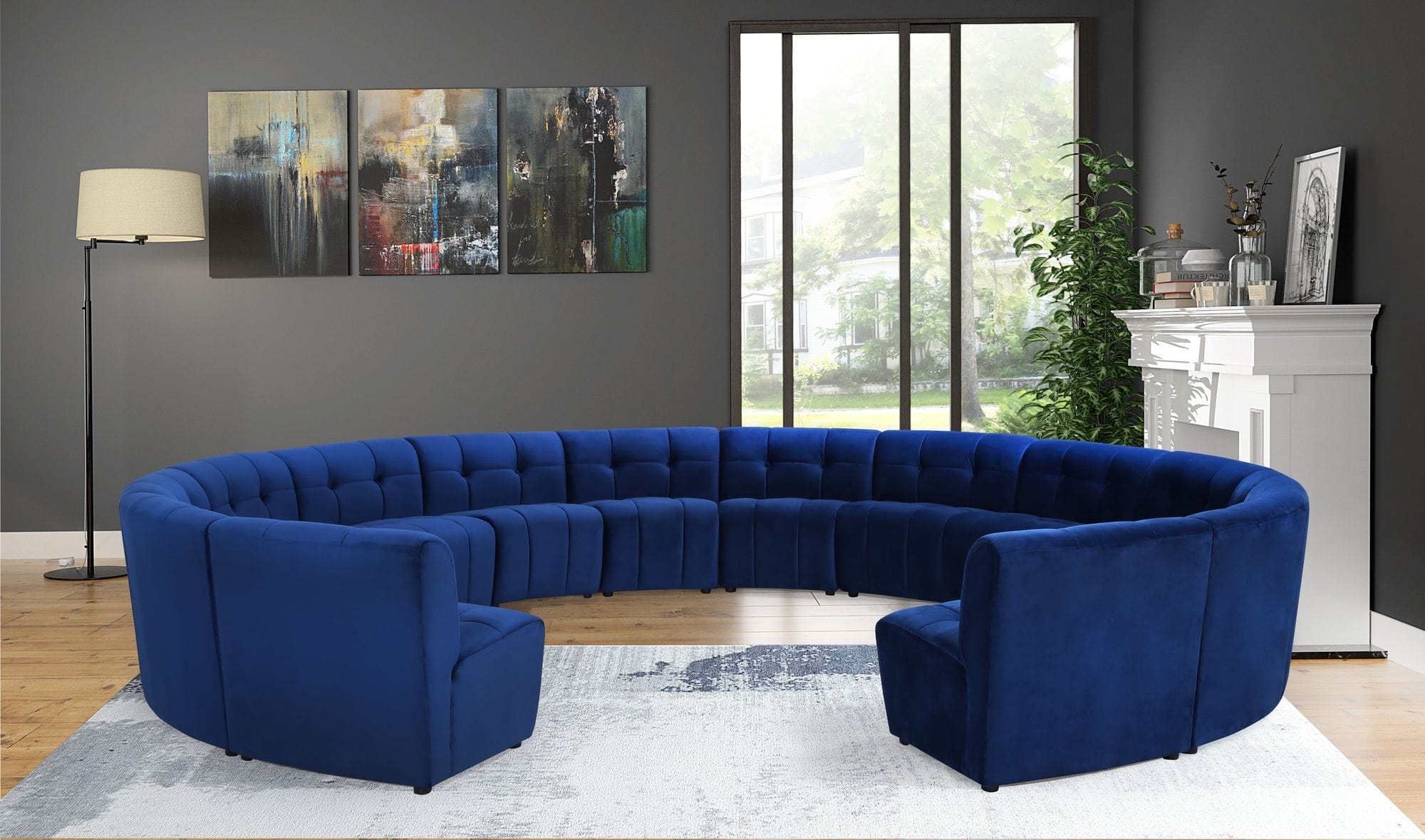Limitless 173" 14-Piece Modular Velvet Sectional