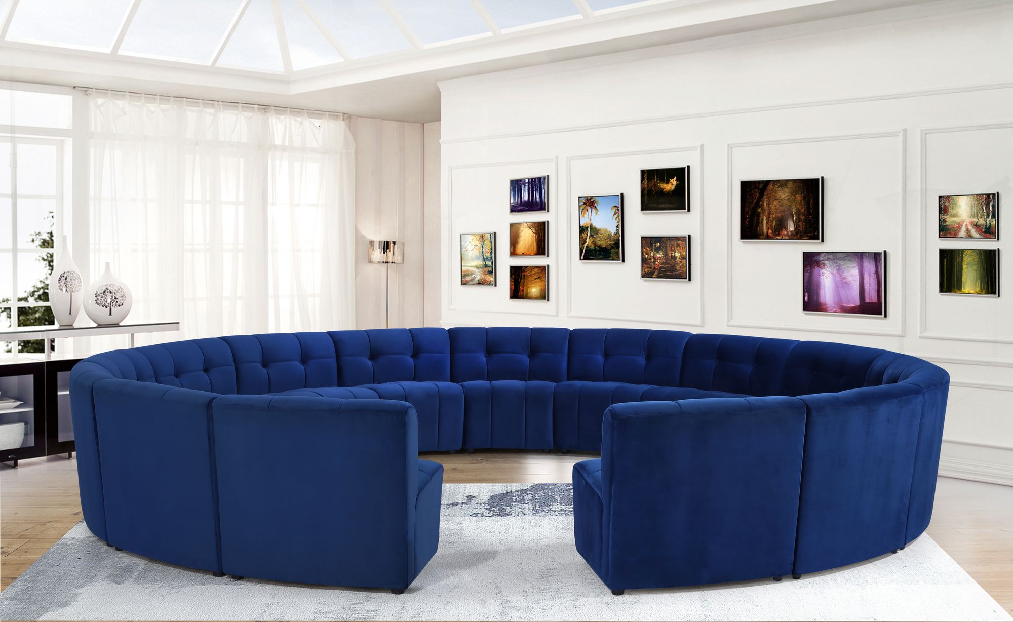 Limitless 173" 15-Piece Modular Velvet Sectional