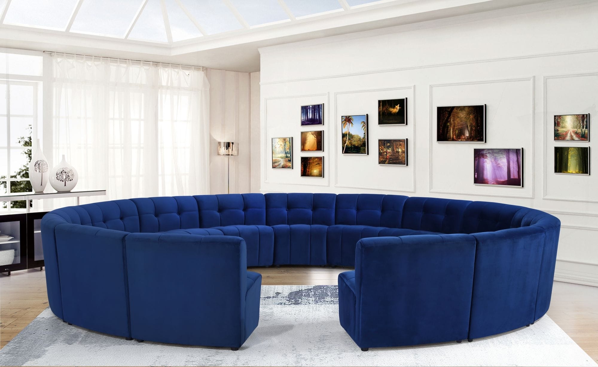 Limitless 173" 15-Piece Modular Velvet Sectional