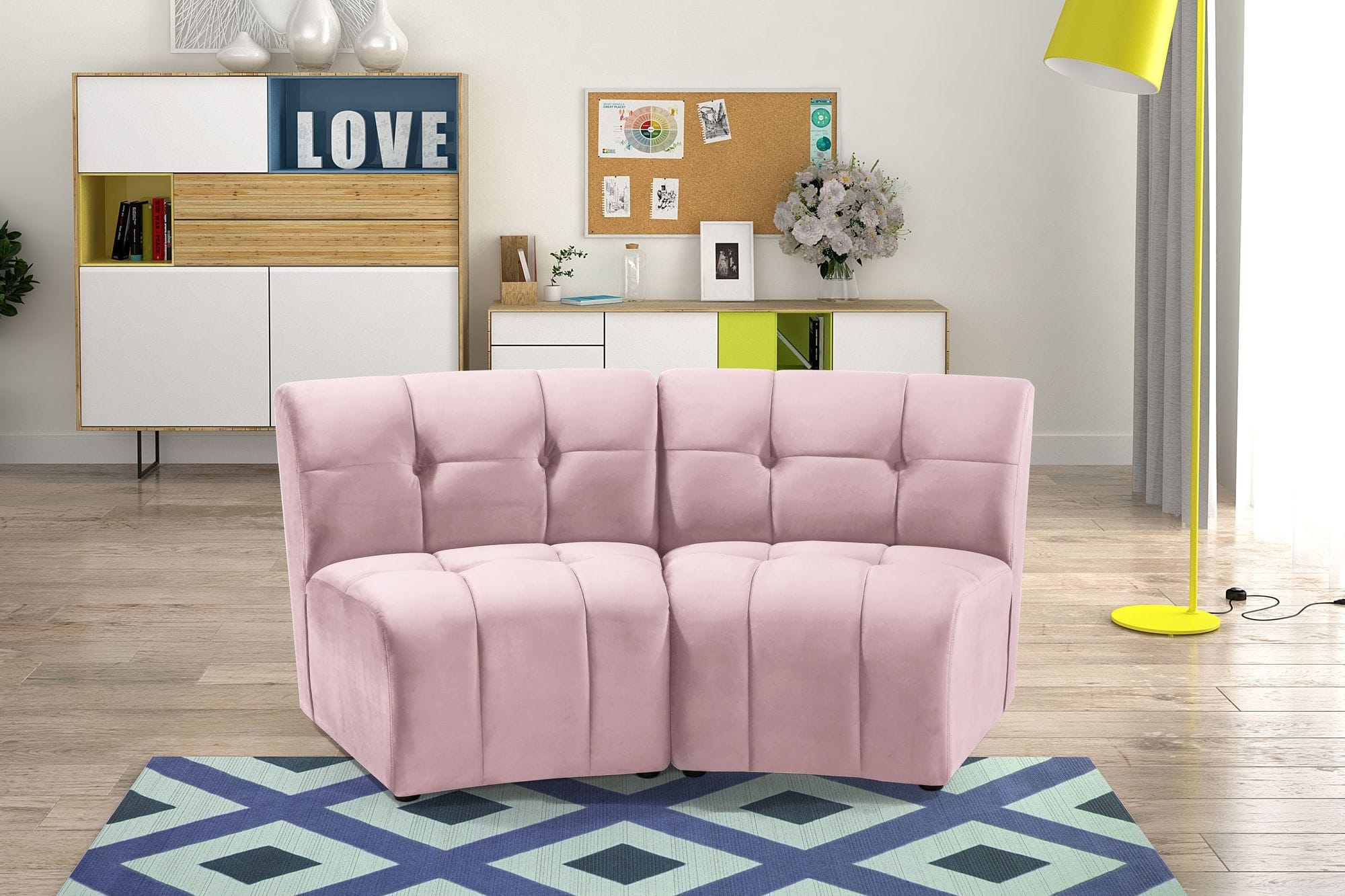 Limitless Modular Velvet Loveseat