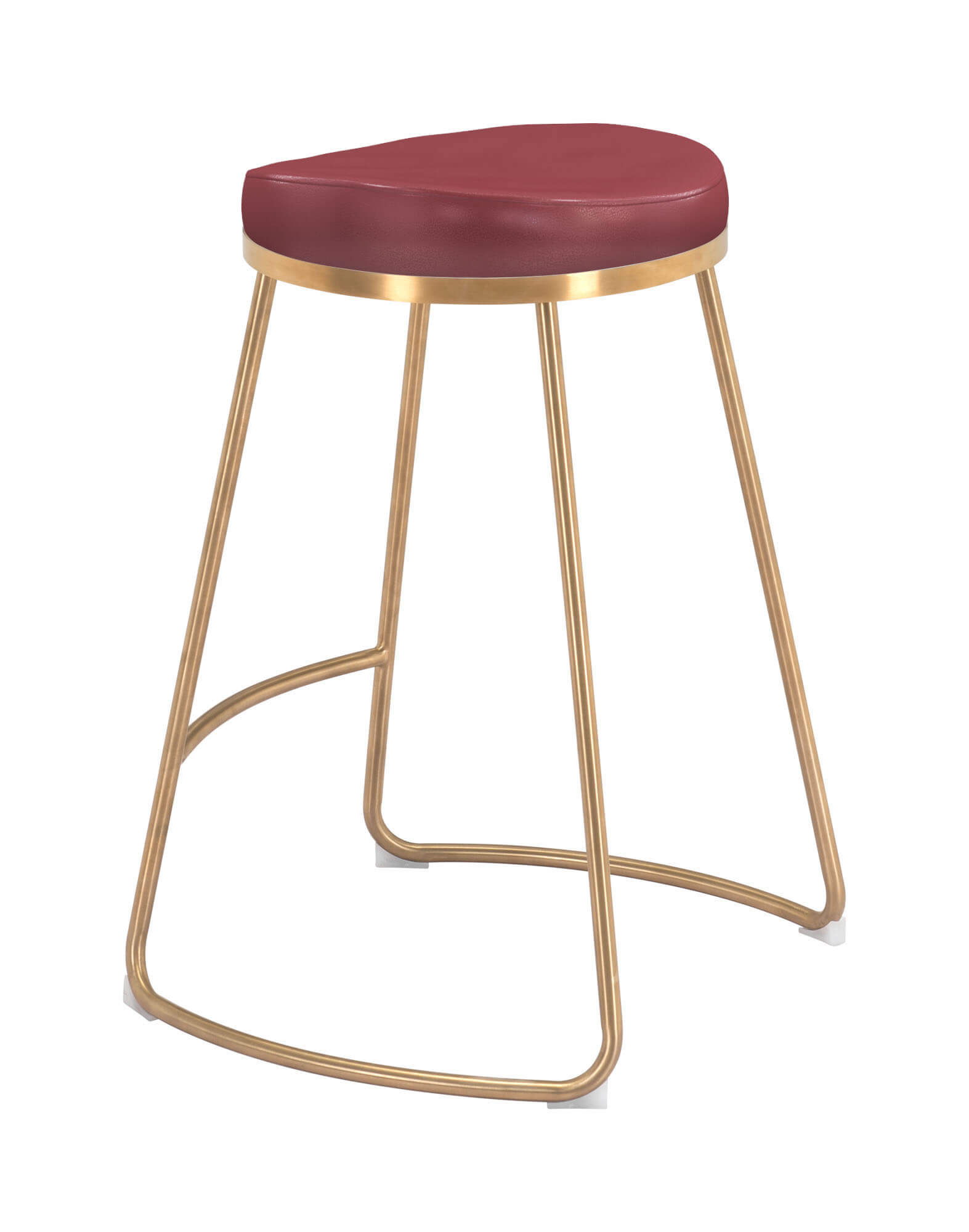 Bree Counter Stool, Burgundy by Zuo Modern