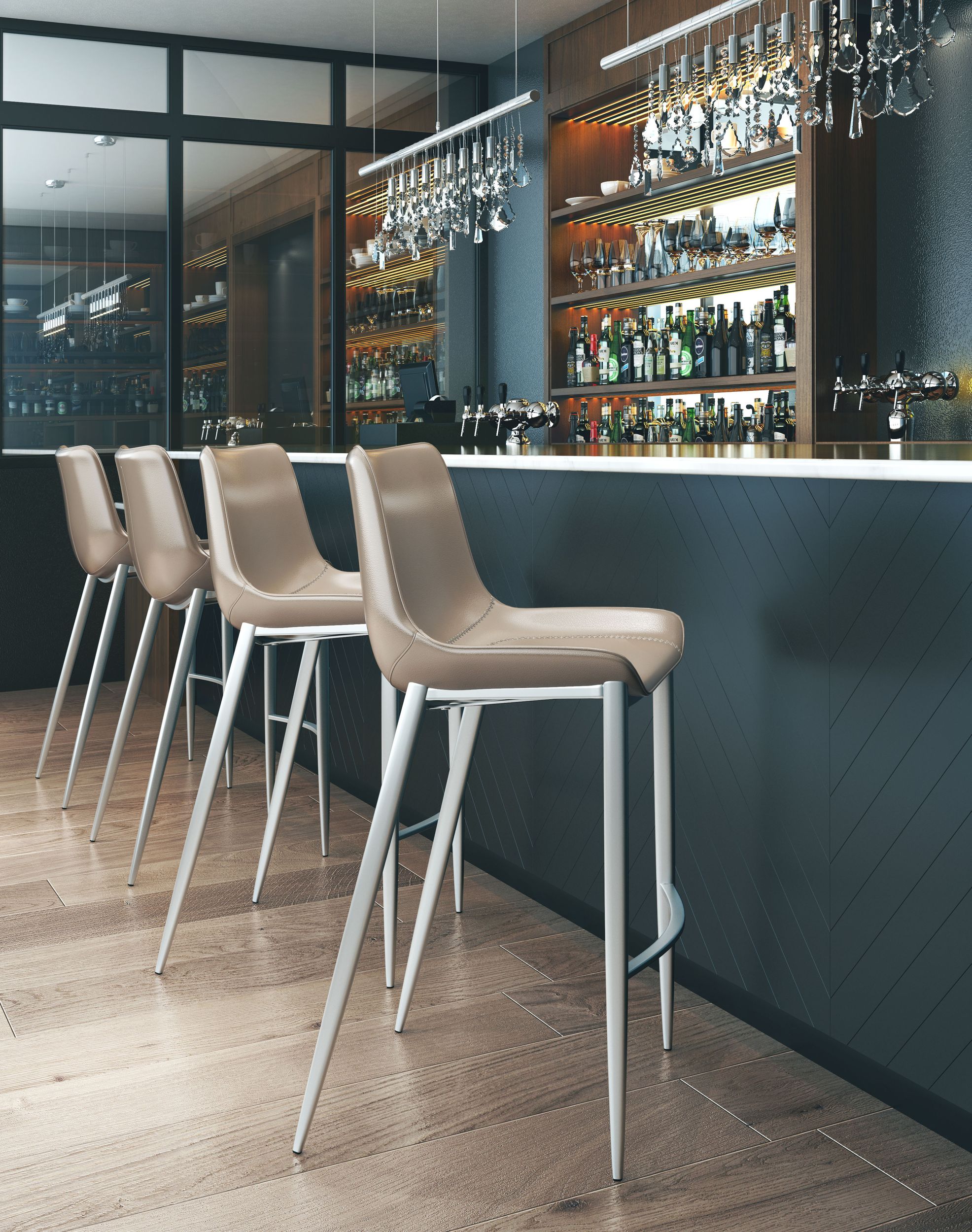 Magnus Leatherette Bar Chair