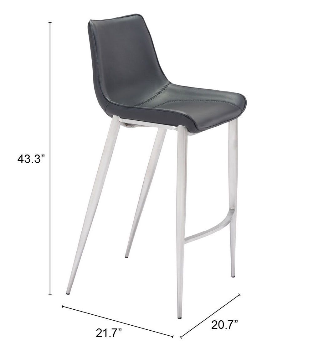 Magnus Leatherette Bar Chair