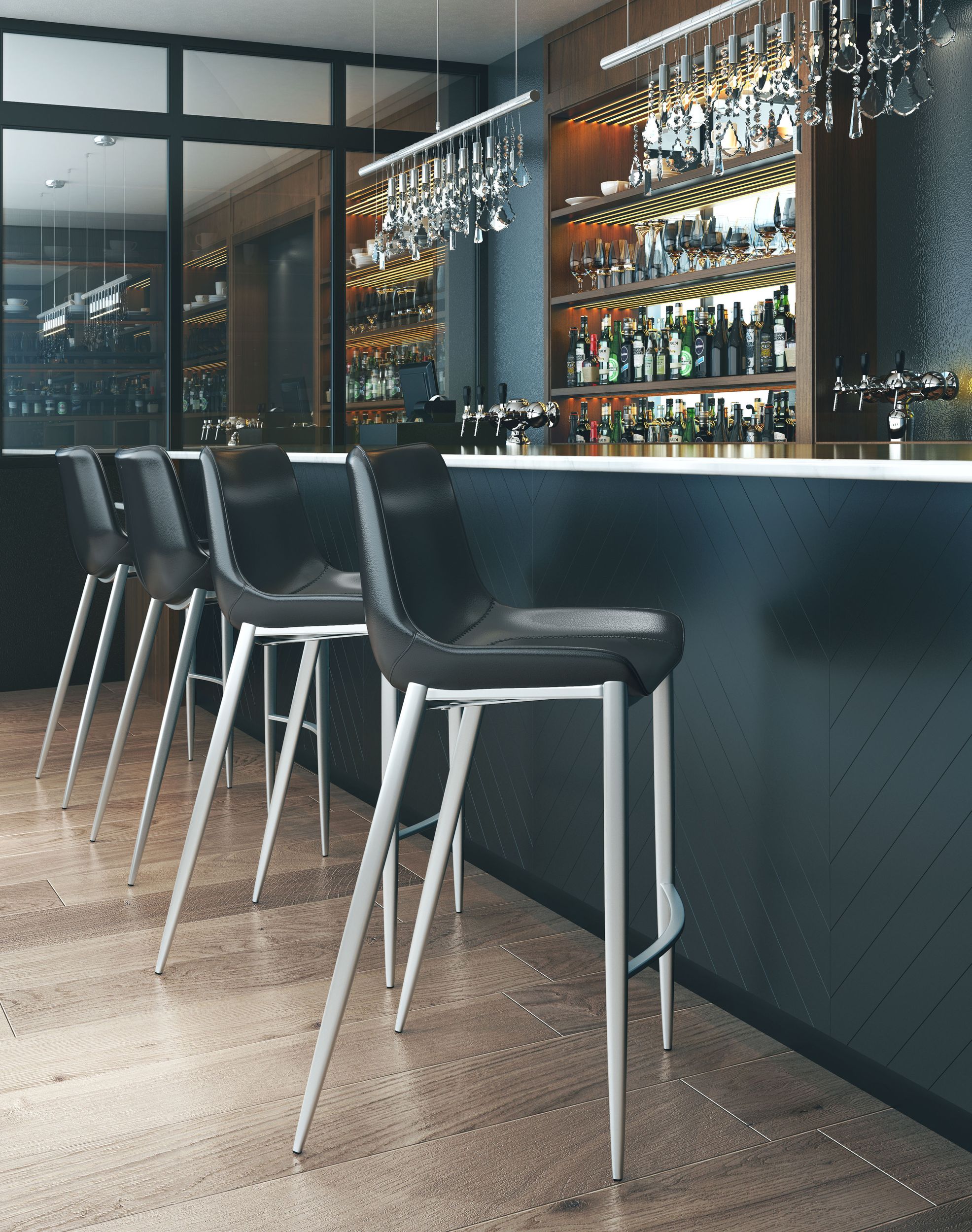 Magnus Leatherette Bar Chair