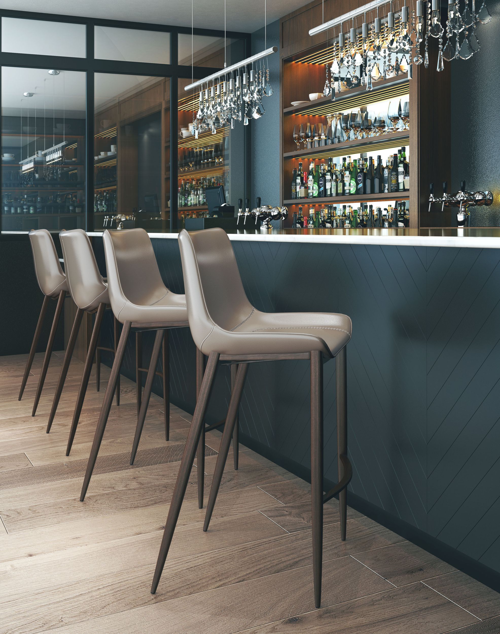 Magnus Leatherette Bar Chair