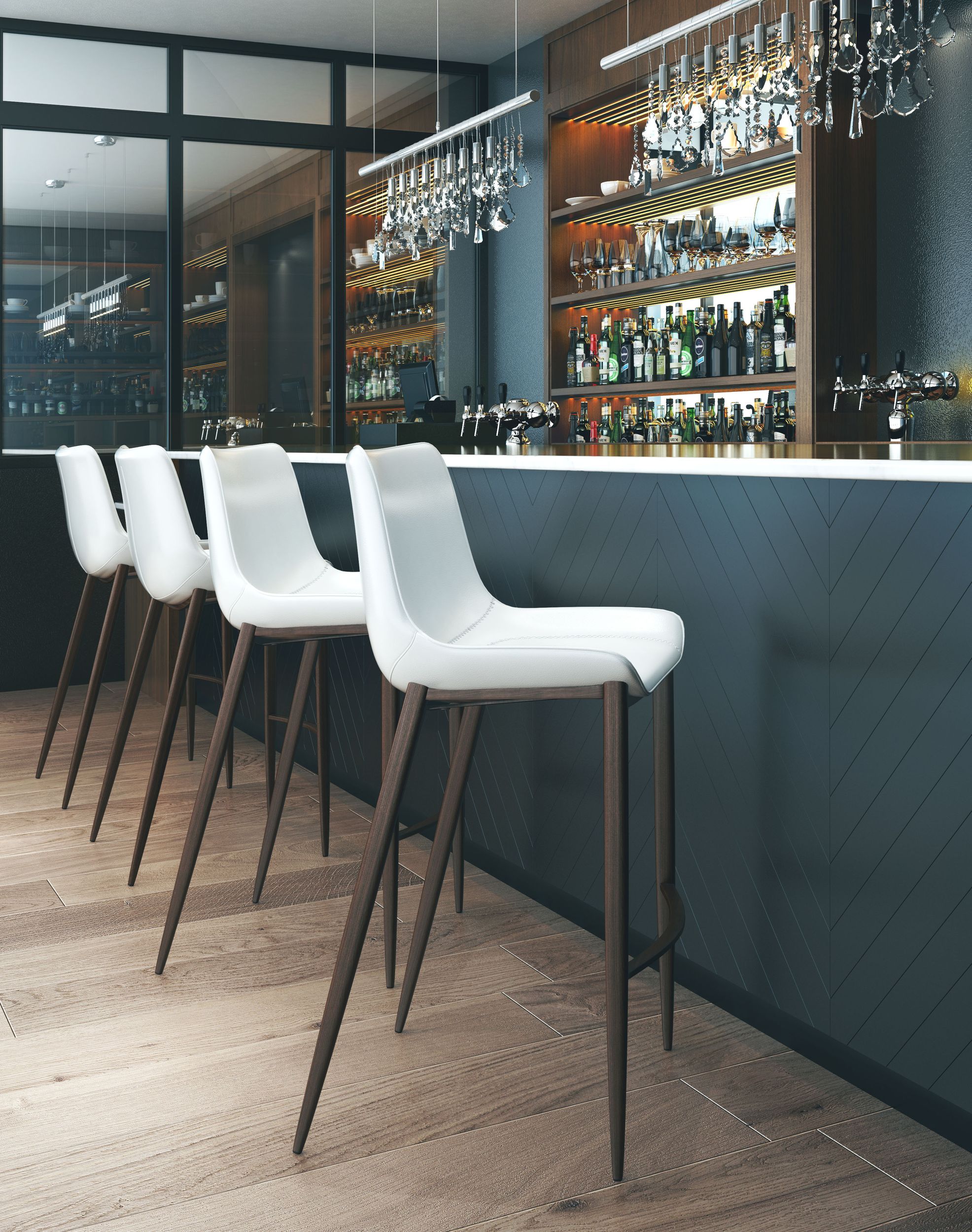 Magnus Leatherette Bar Chair