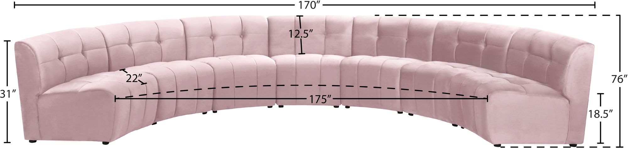 Limitless 170" 7-Piece Modular Velvet Sectional