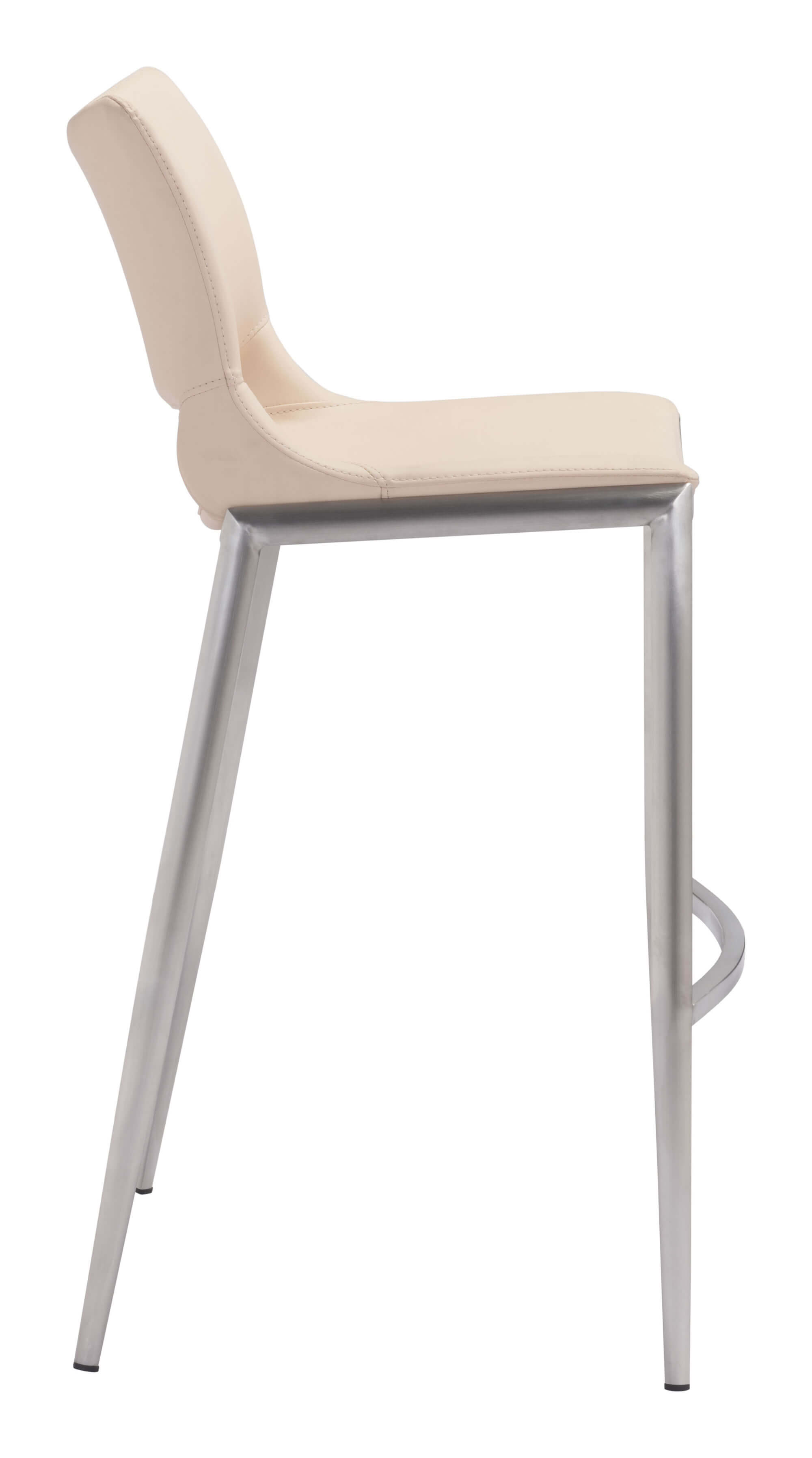 Ace Bar Chair, Light Pink & Brushed Stainless Steel by Zuo Modern