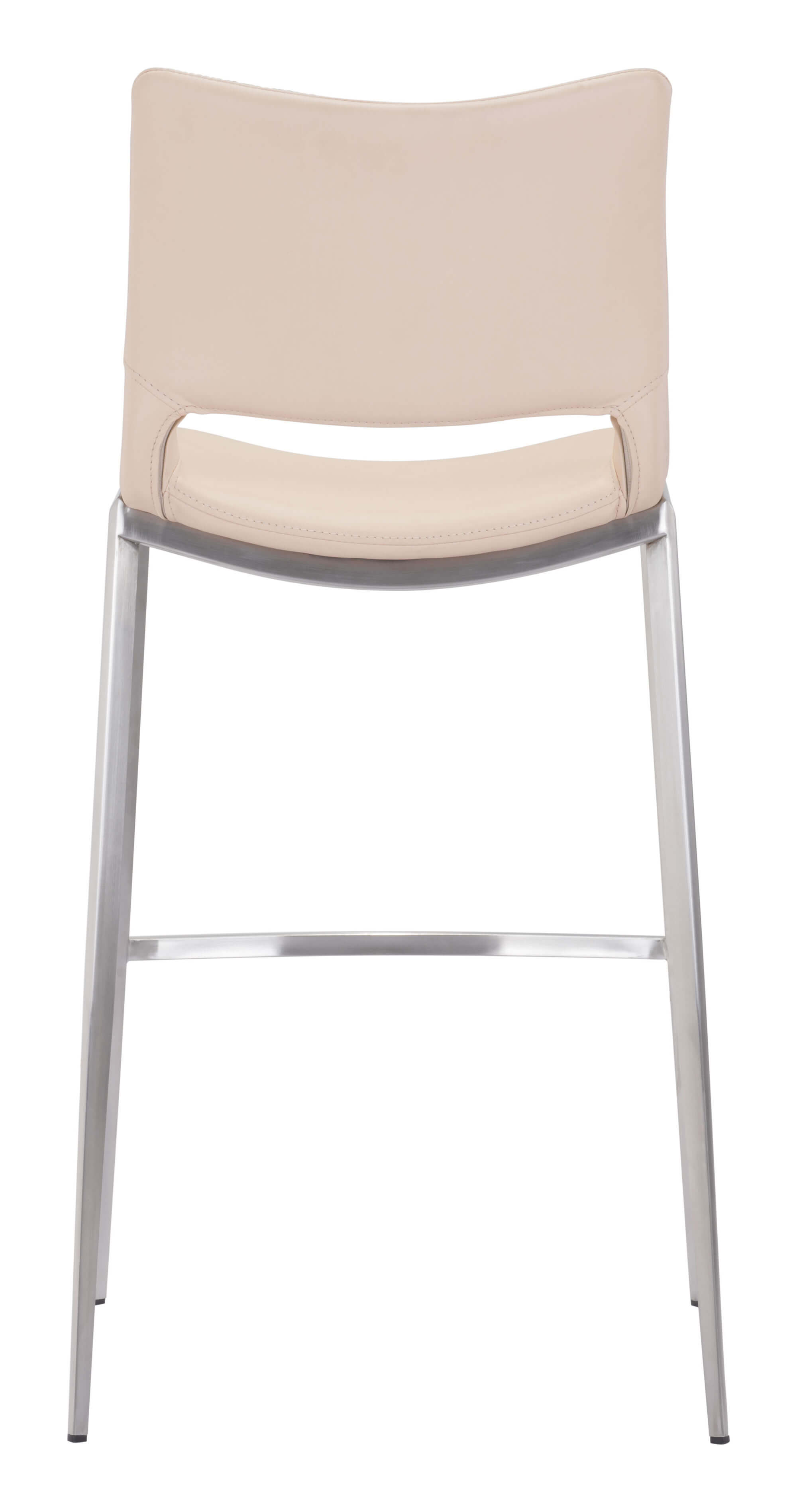 Ace Bar Chair, Light Pink & Brushed Stainless Steel by Zuo Modern