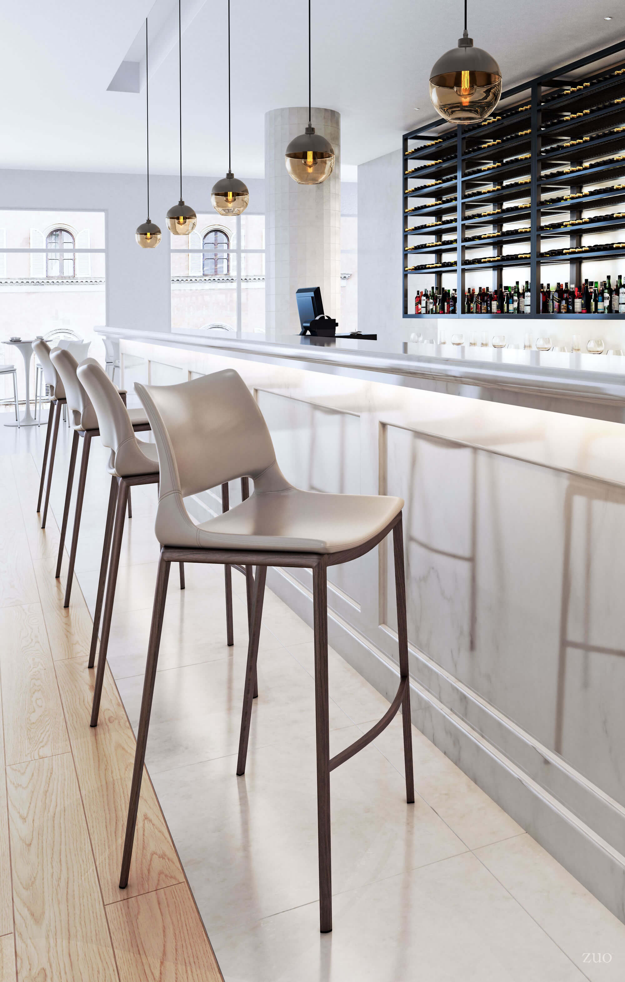 Ace Leatherette Bar Chair