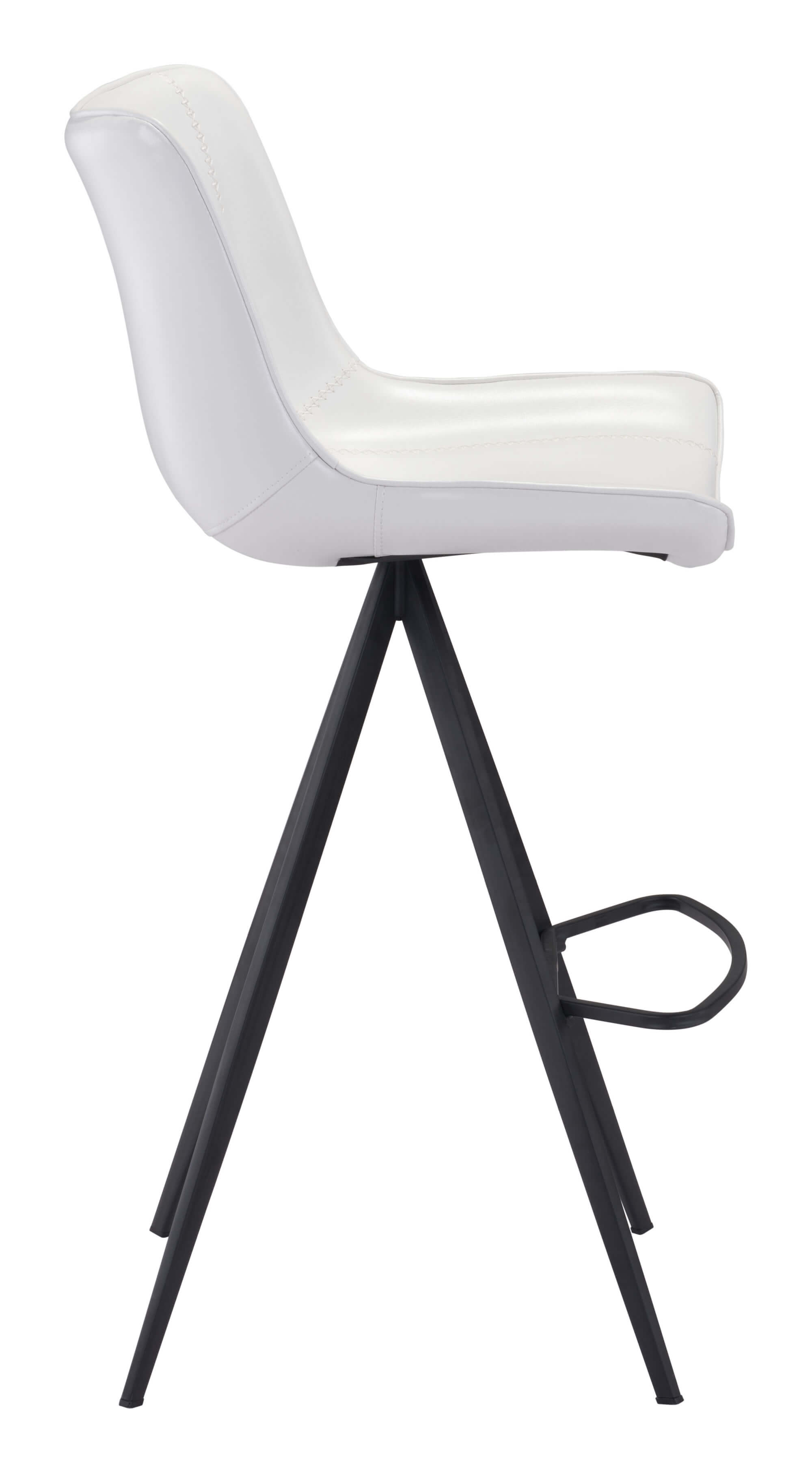 Aki Bar Chair, White & Black by Zuo Modern
