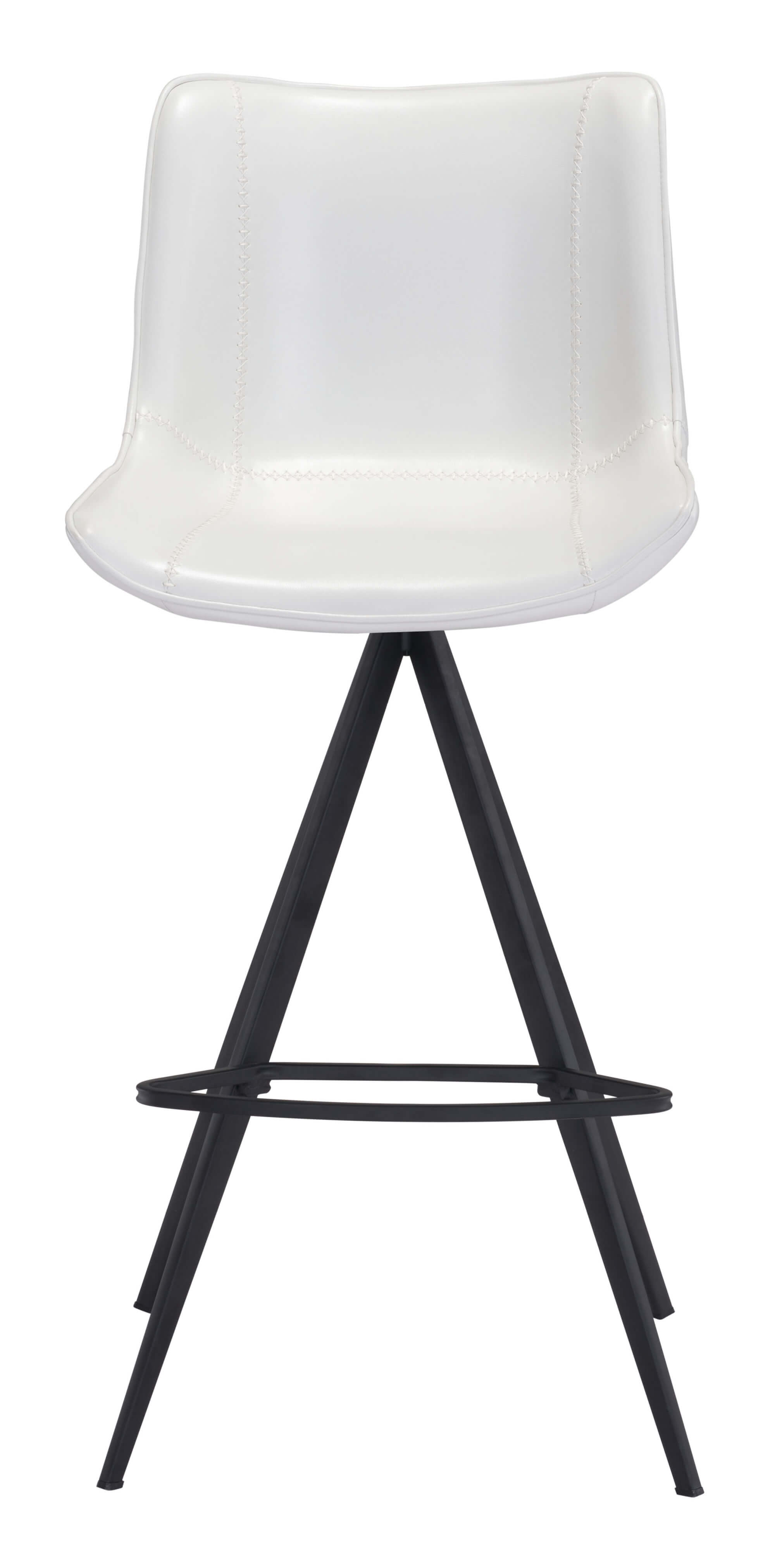 Aki Bar Chair, White & Black by Zuo Modern