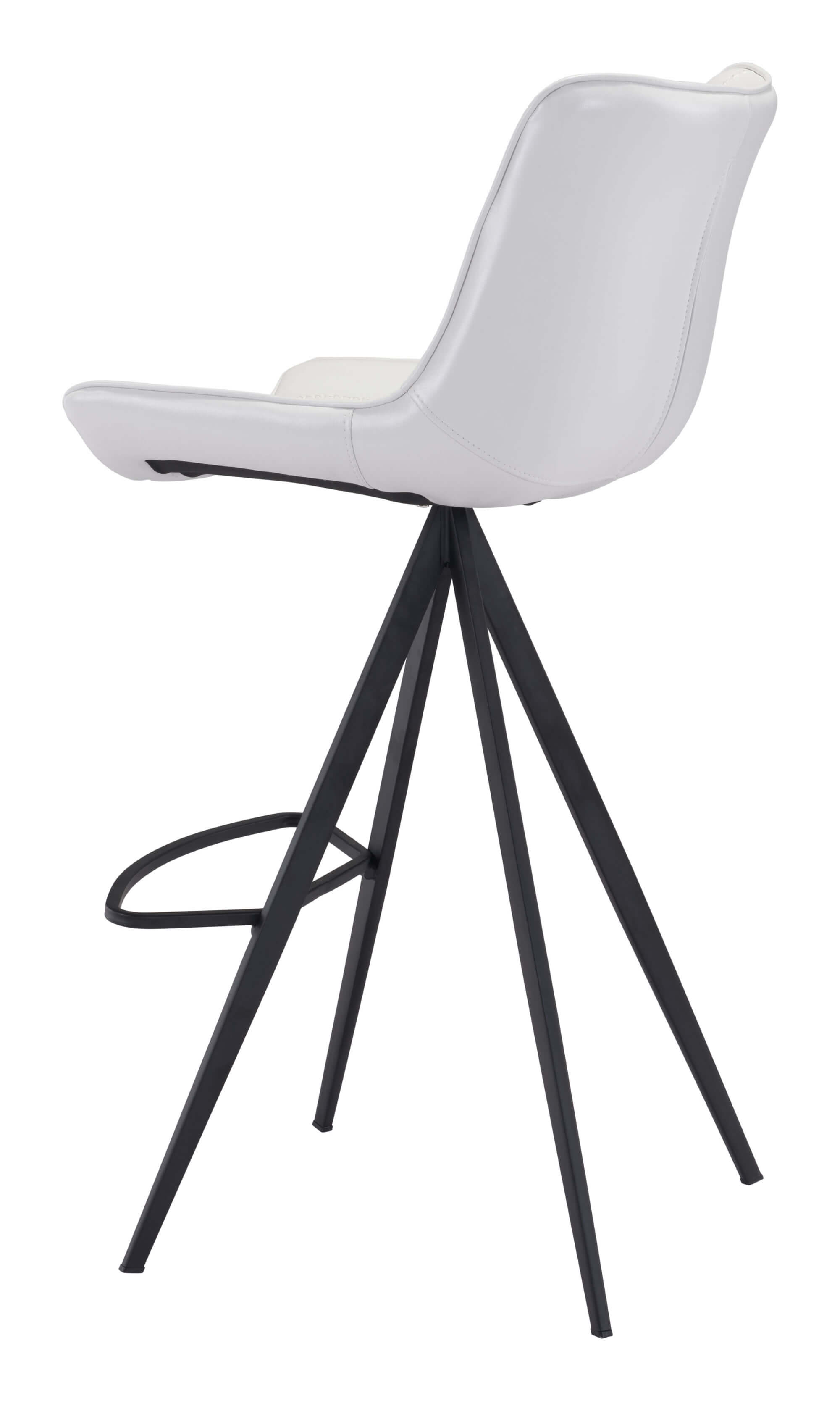 Aki Bar Chair, White & Black by Zuo Modern
