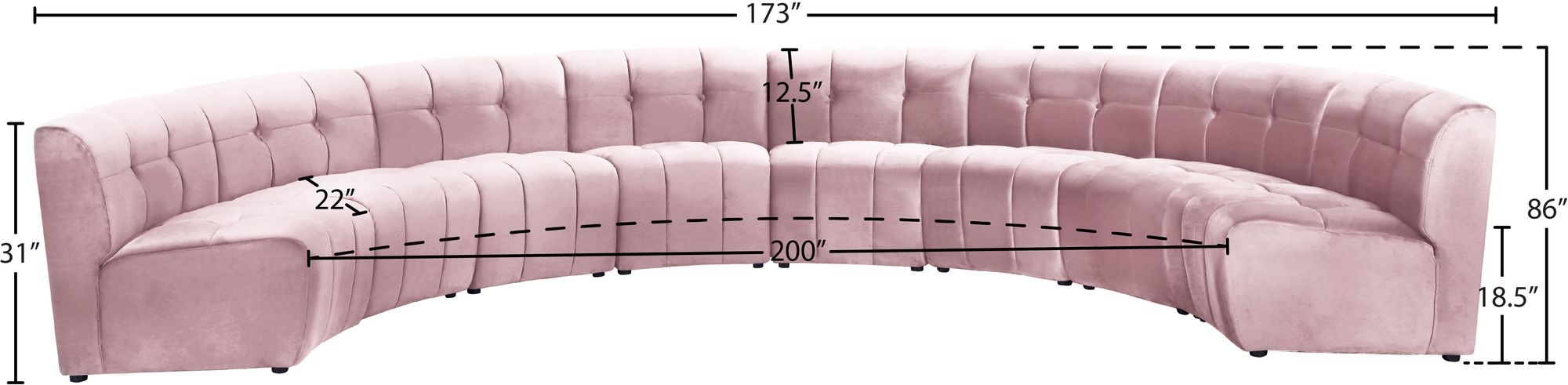 Limitless 173" 8-Piece Modular Velvet Sectional