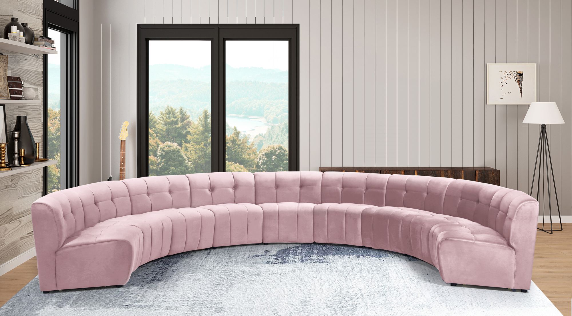 Limitless 173" 9-Piece Modular Velvet Sectional