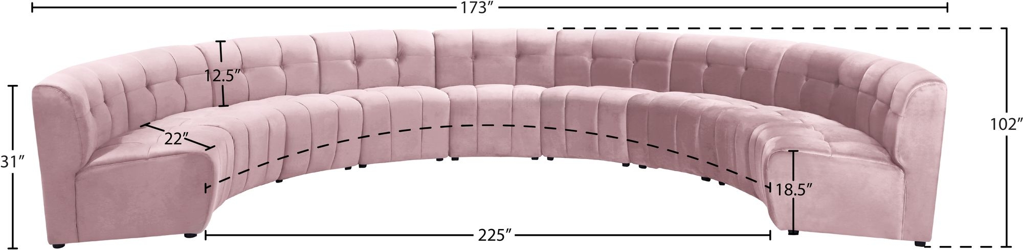 Limitless 173" 9-Piece Modular Velvet Sectional