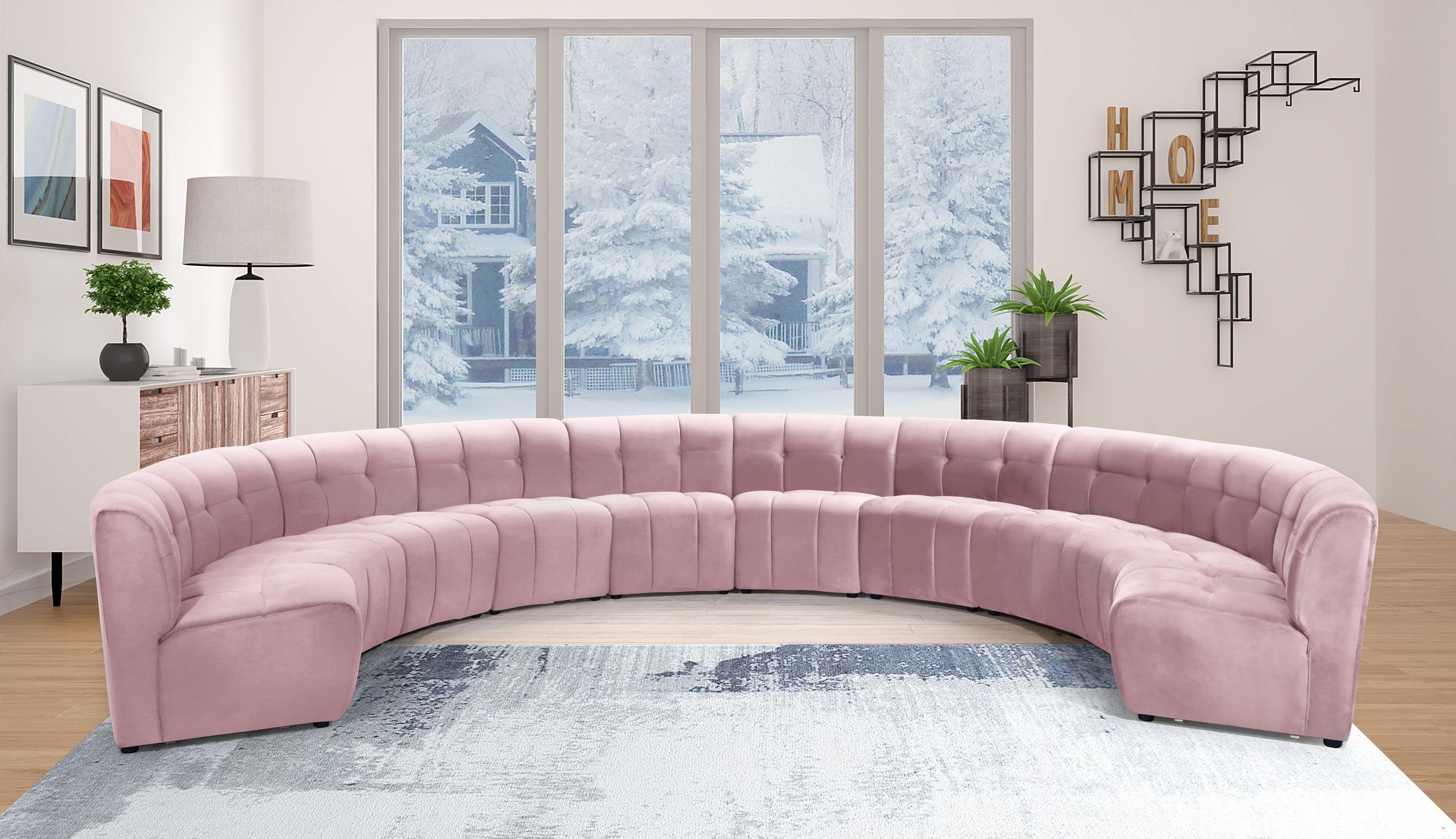 Limitless 173" 10-Piece Modular Velvet Sectional