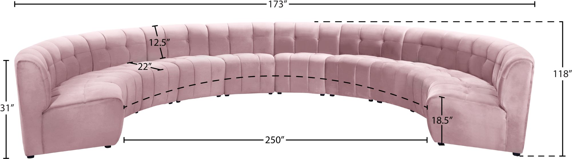 Limitless 173" 10-Piece Modular Velvet Sectional