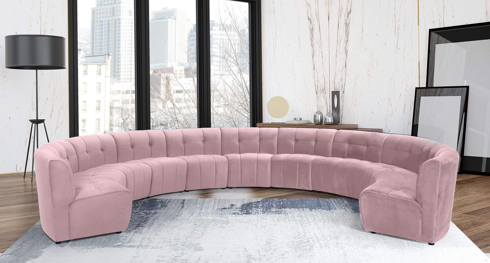 Limitless 173" 11-Piece Modular Velvet Sectional
