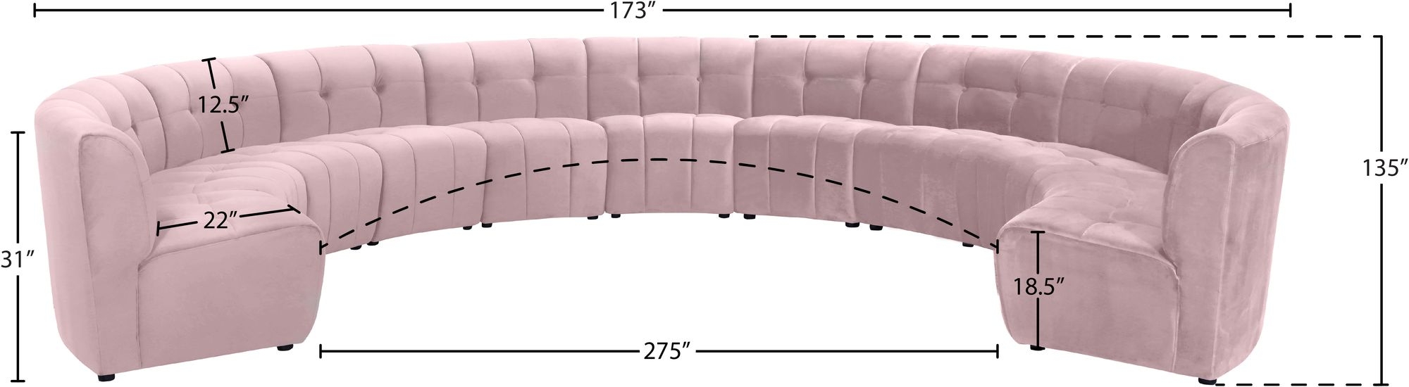 Limitless 173" 11-Piece Modular Velvet Sectional