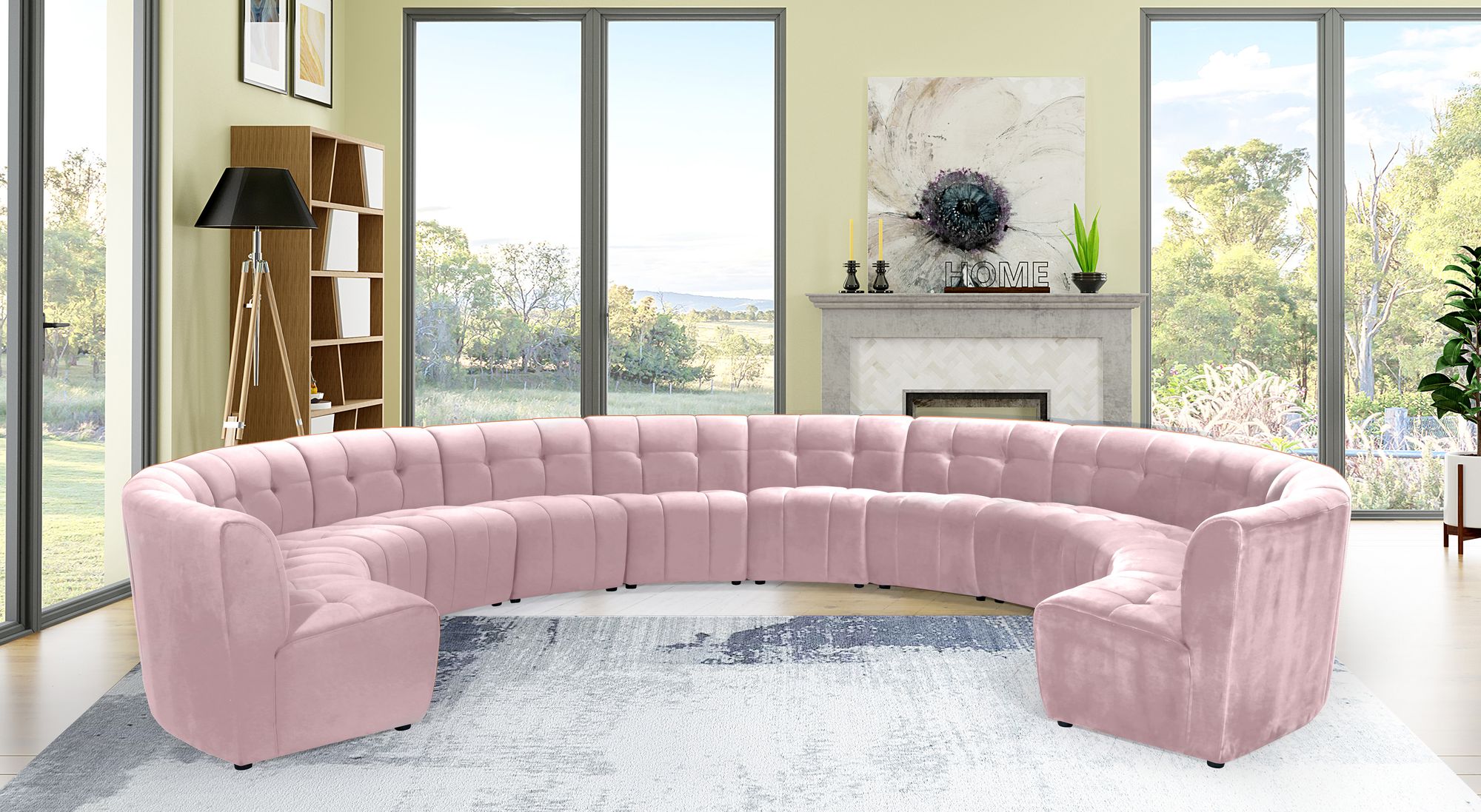 Limitless 173" 12-Piece Modular Velvet Sectional