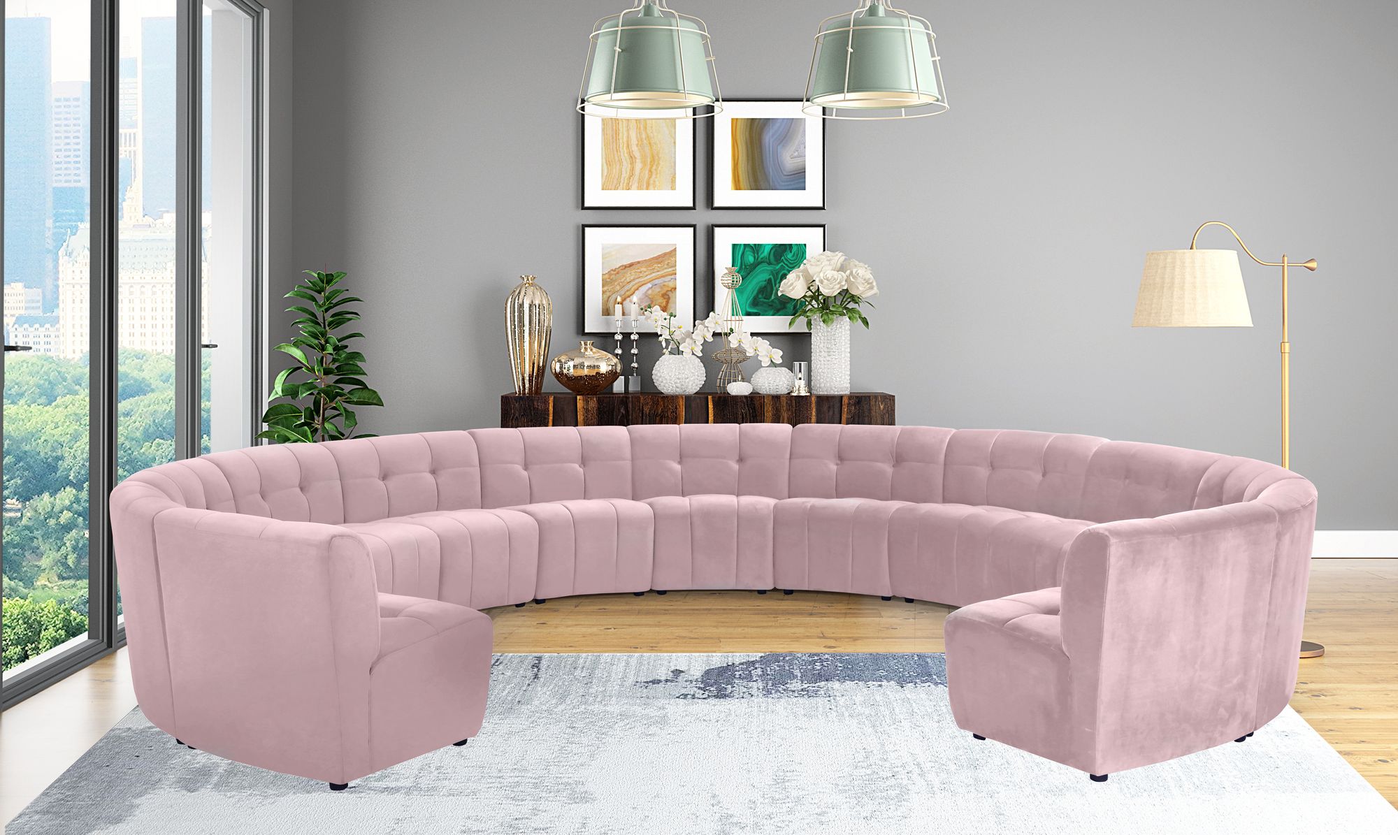 Limitless 173" 13-Piece Modular Velvet Sectional