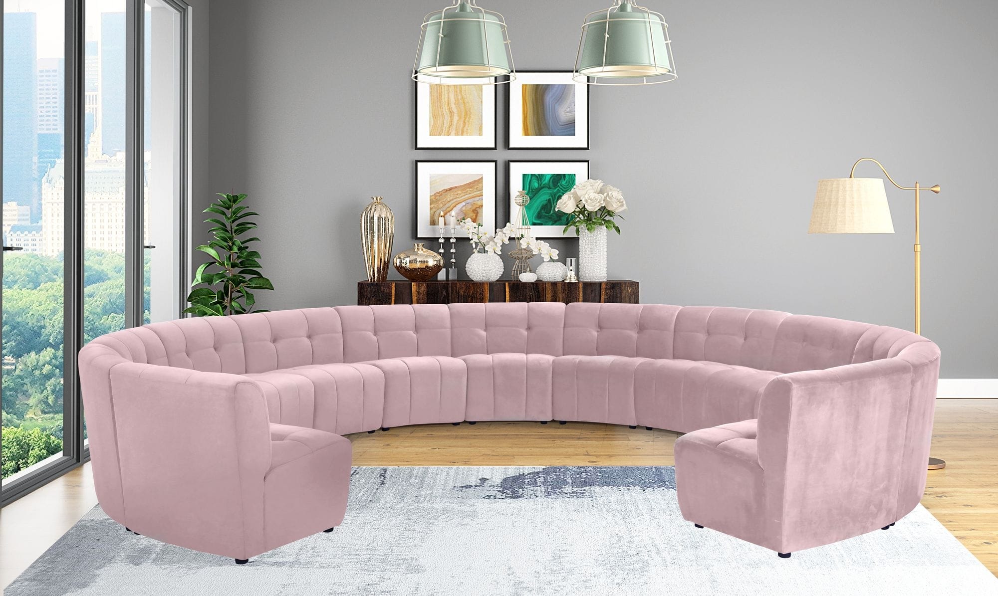 Limitless 173" 13-Piece Modular Velvet Sectional