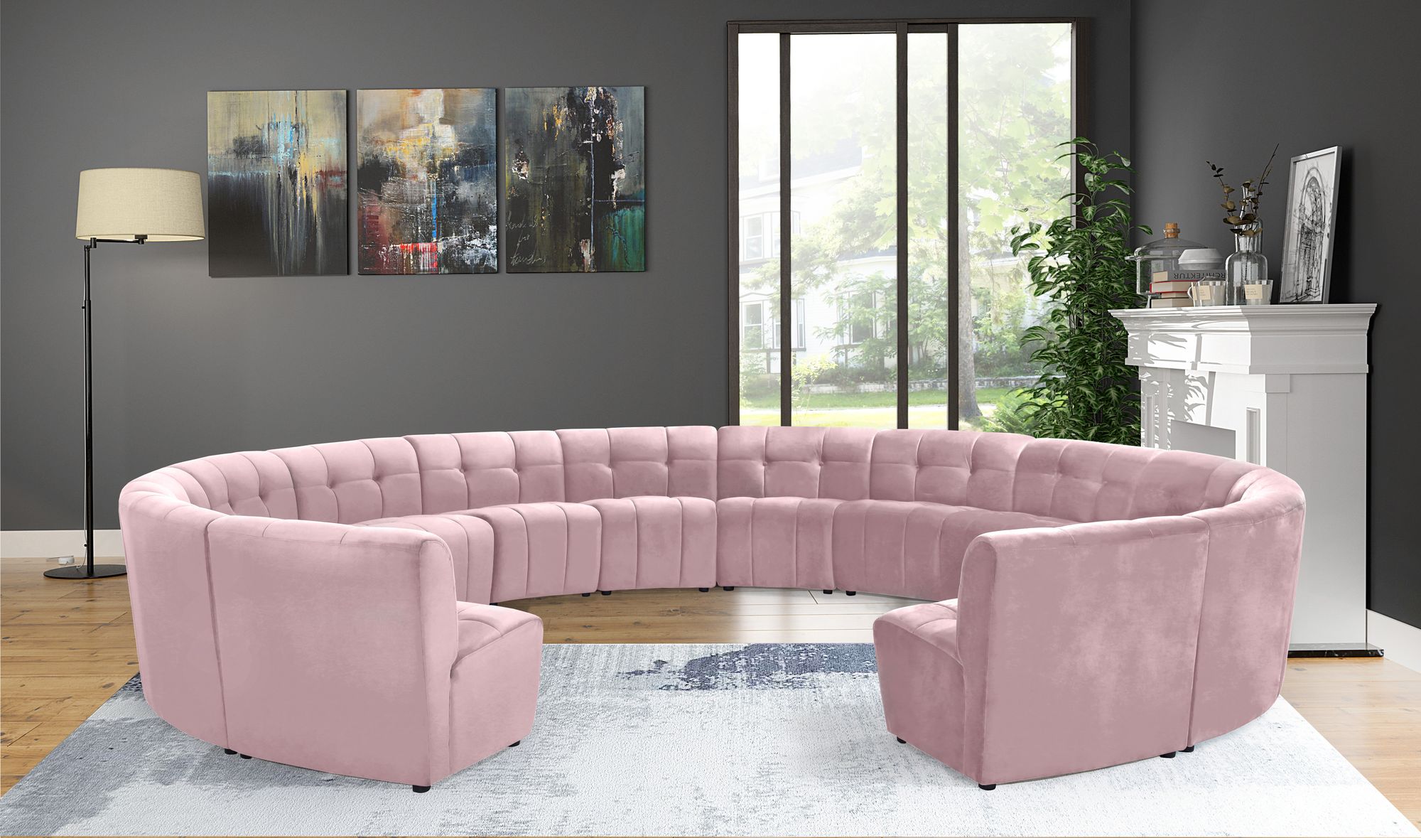 Limitless 173" 14-Piece Modular Velvet Sectional