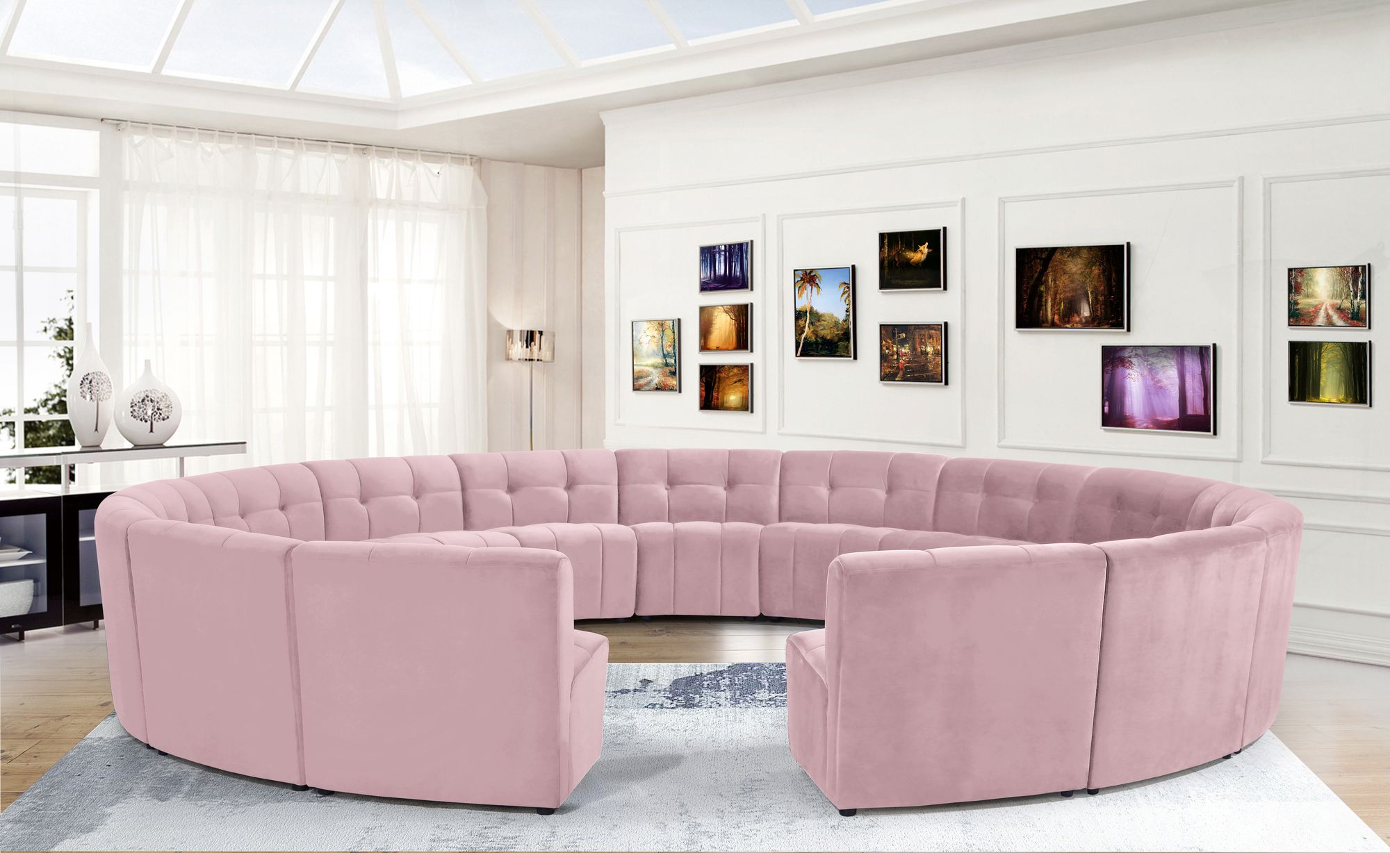 Limitless 173" 15-Piece Modular Velvet Sectional