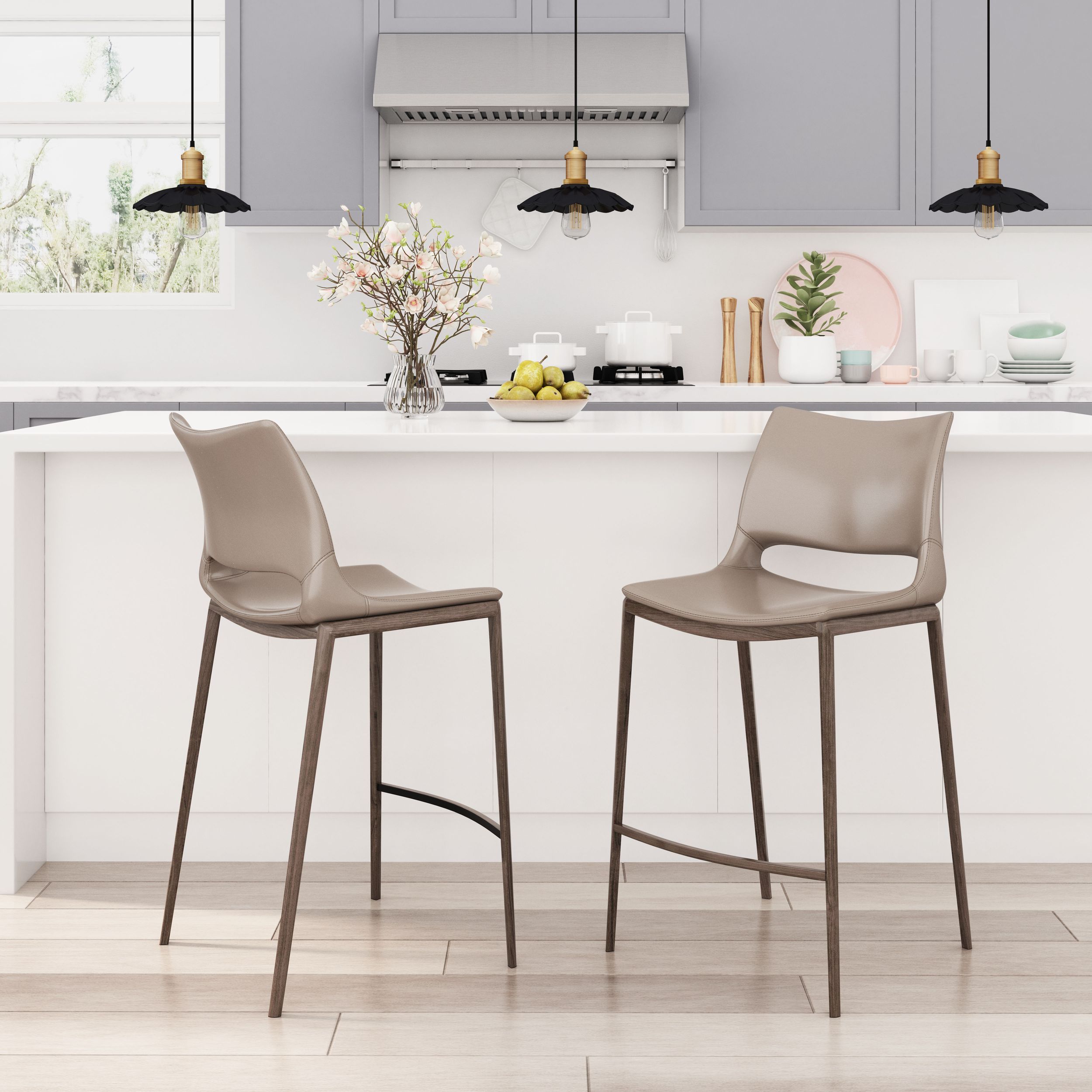 Ace Faux Leather Counter Stool