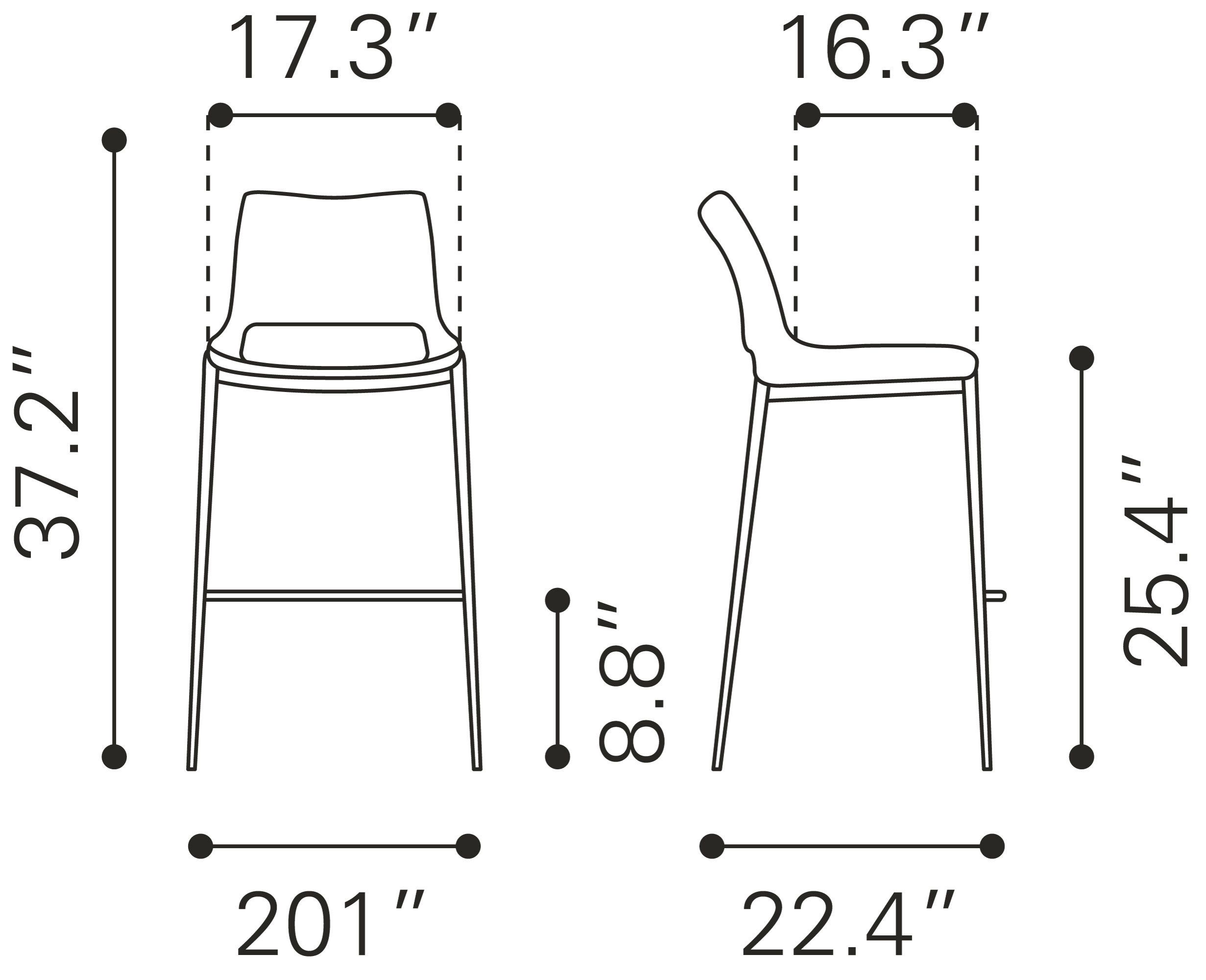 Ace Faux Leather Counter Stool