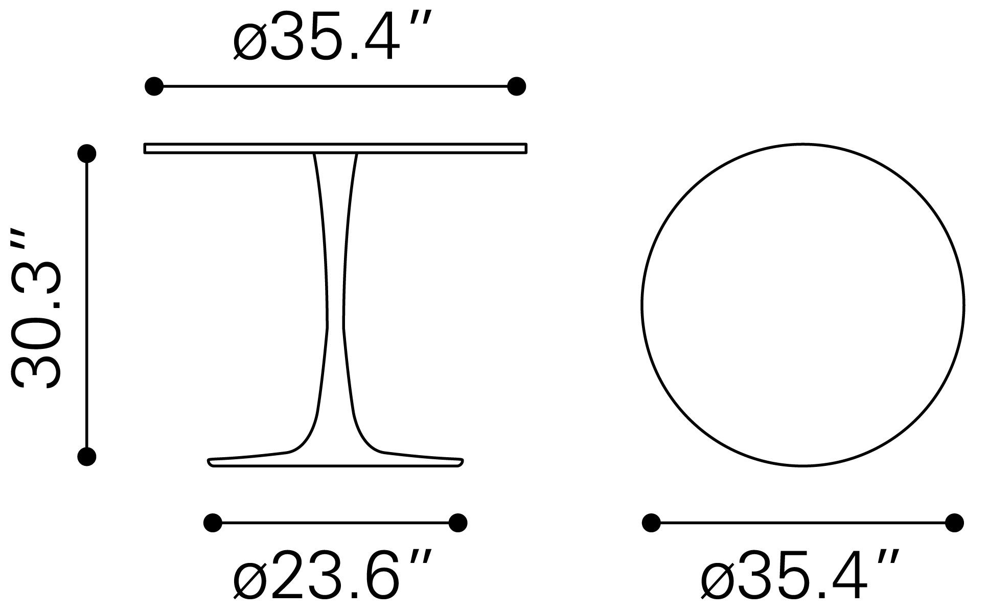 Opus Round MDF/Steel Dining Table