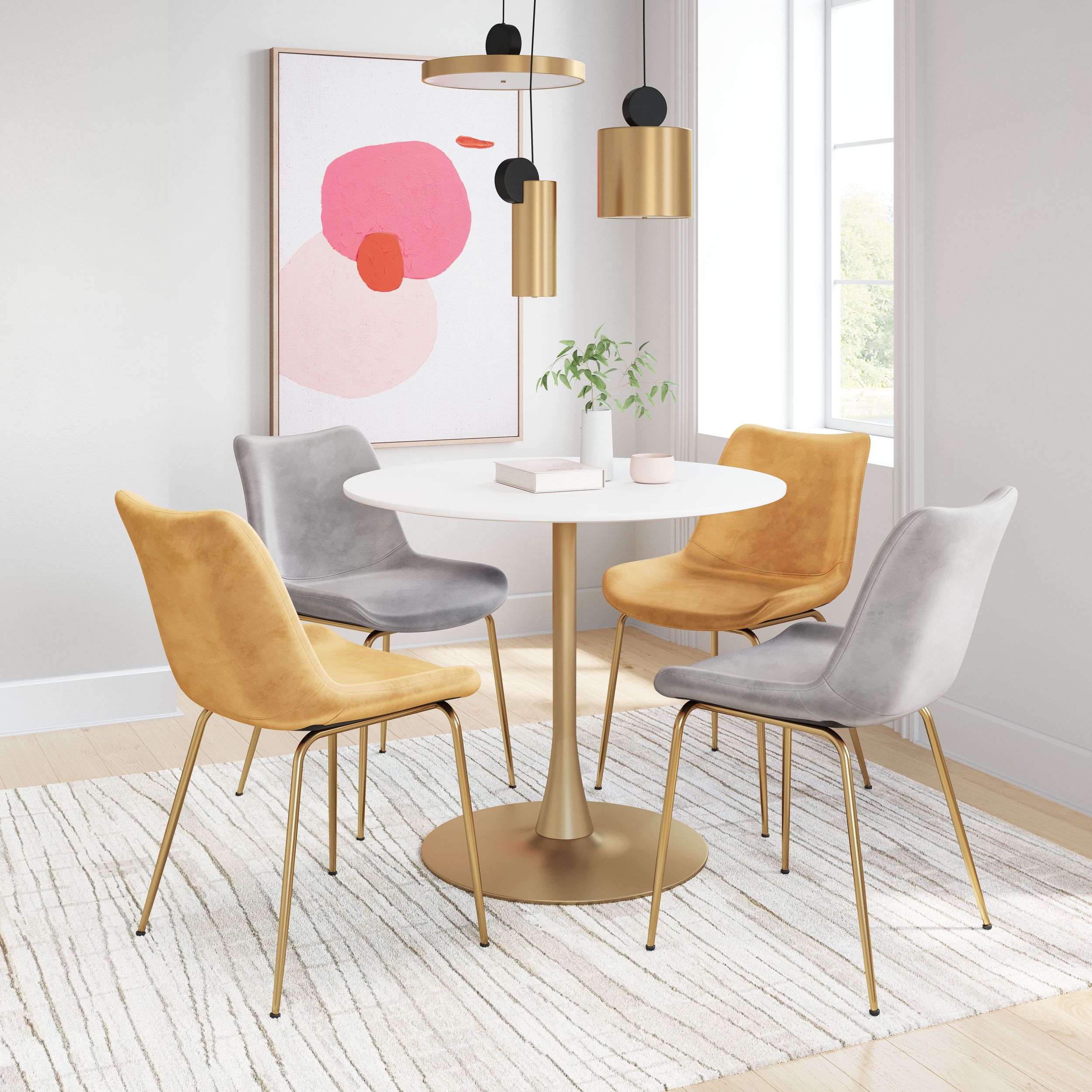 Opus Round MDF/Steel Dining Table