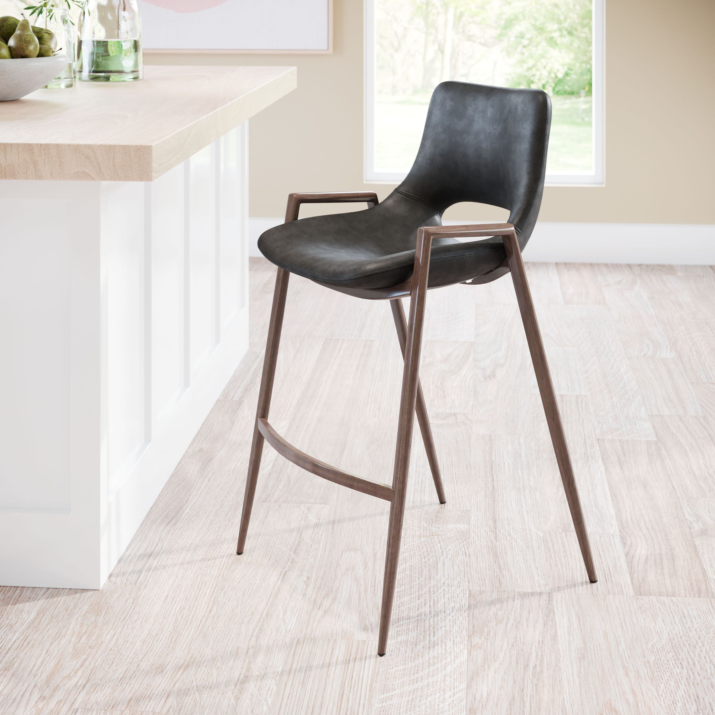 Desi Faux Leather/Steel Counter Stool
