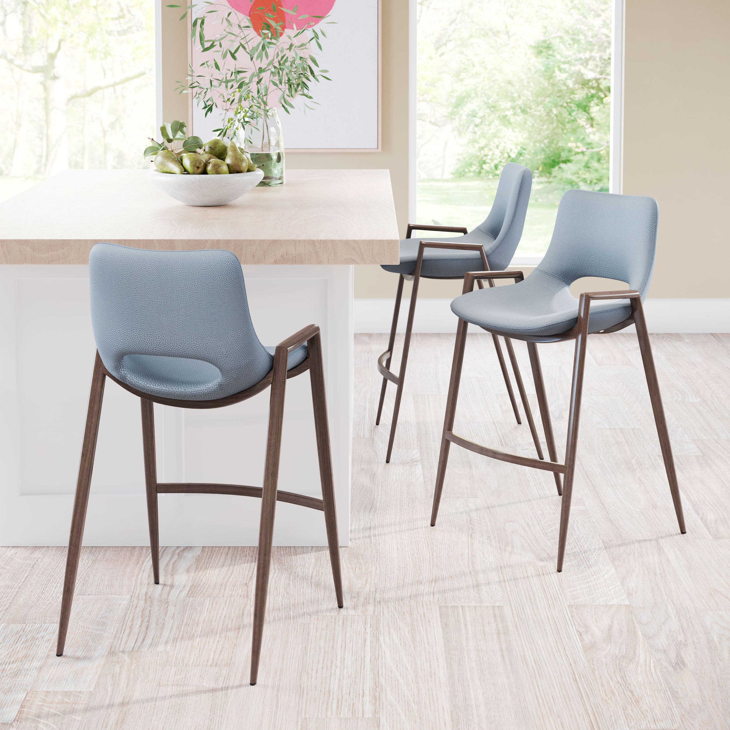 Desi Faux Leather/Steel Counter Stool