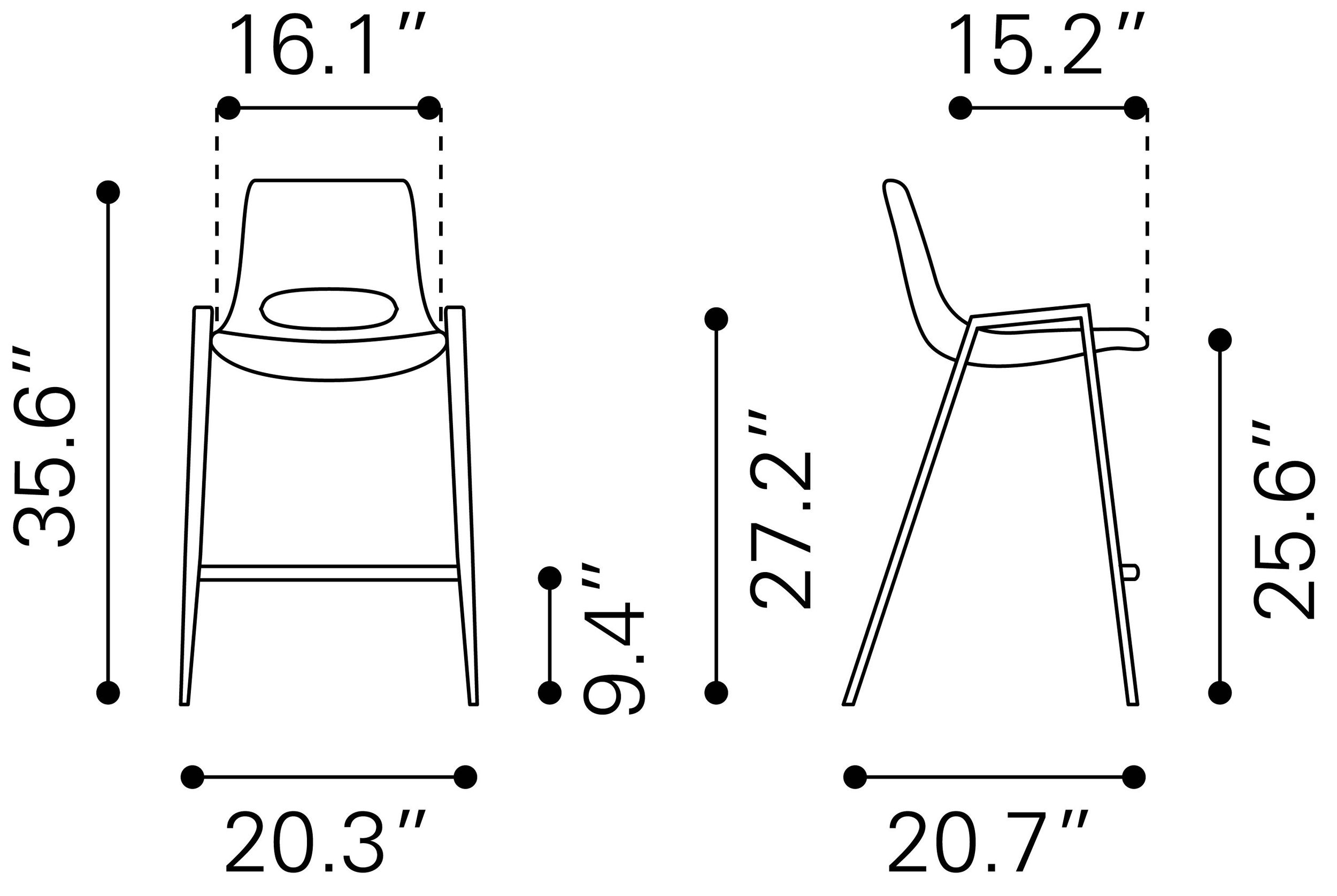 Desi Faux Leather/Steel Counter Stool