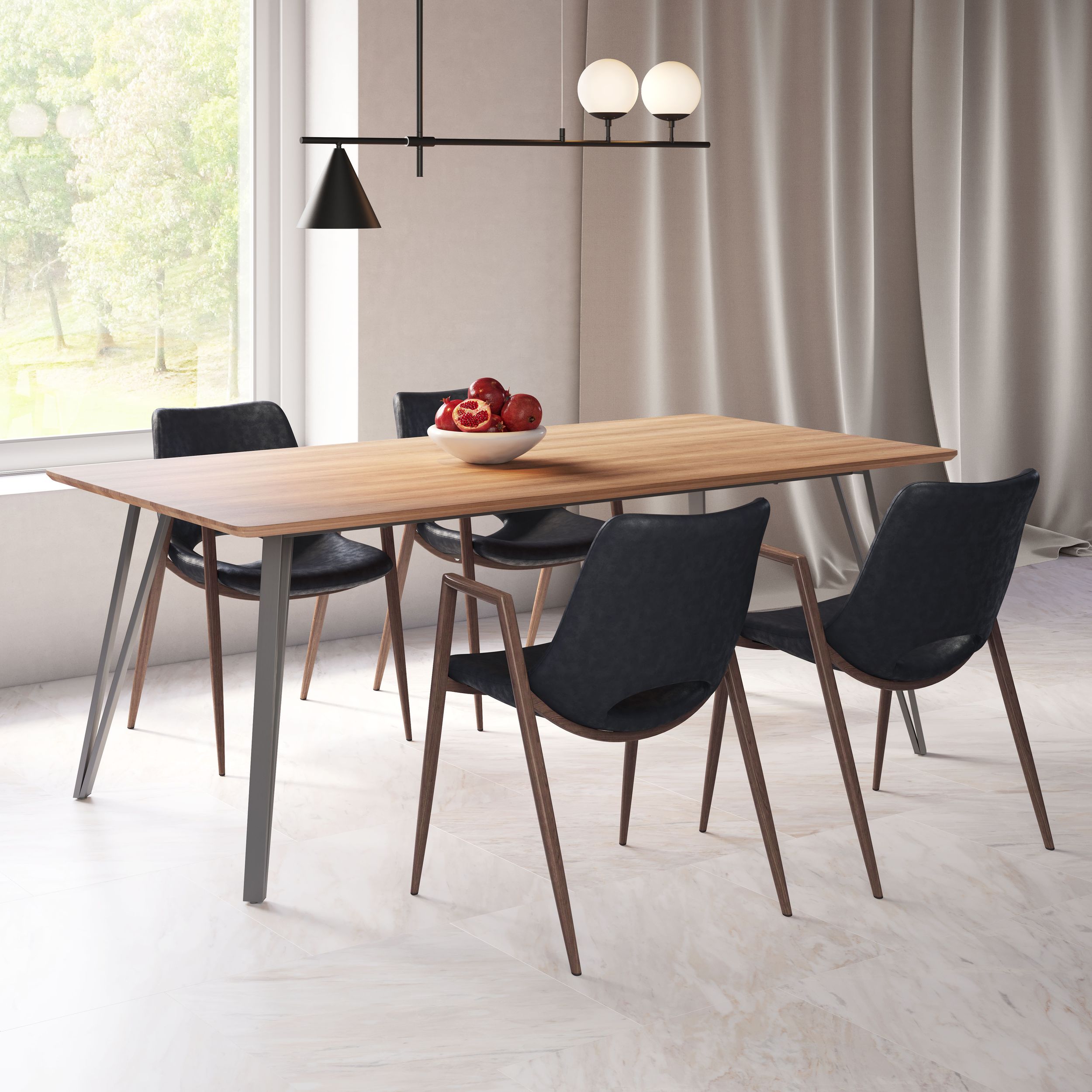 Desi Faux Leather/Steel Dining Chair