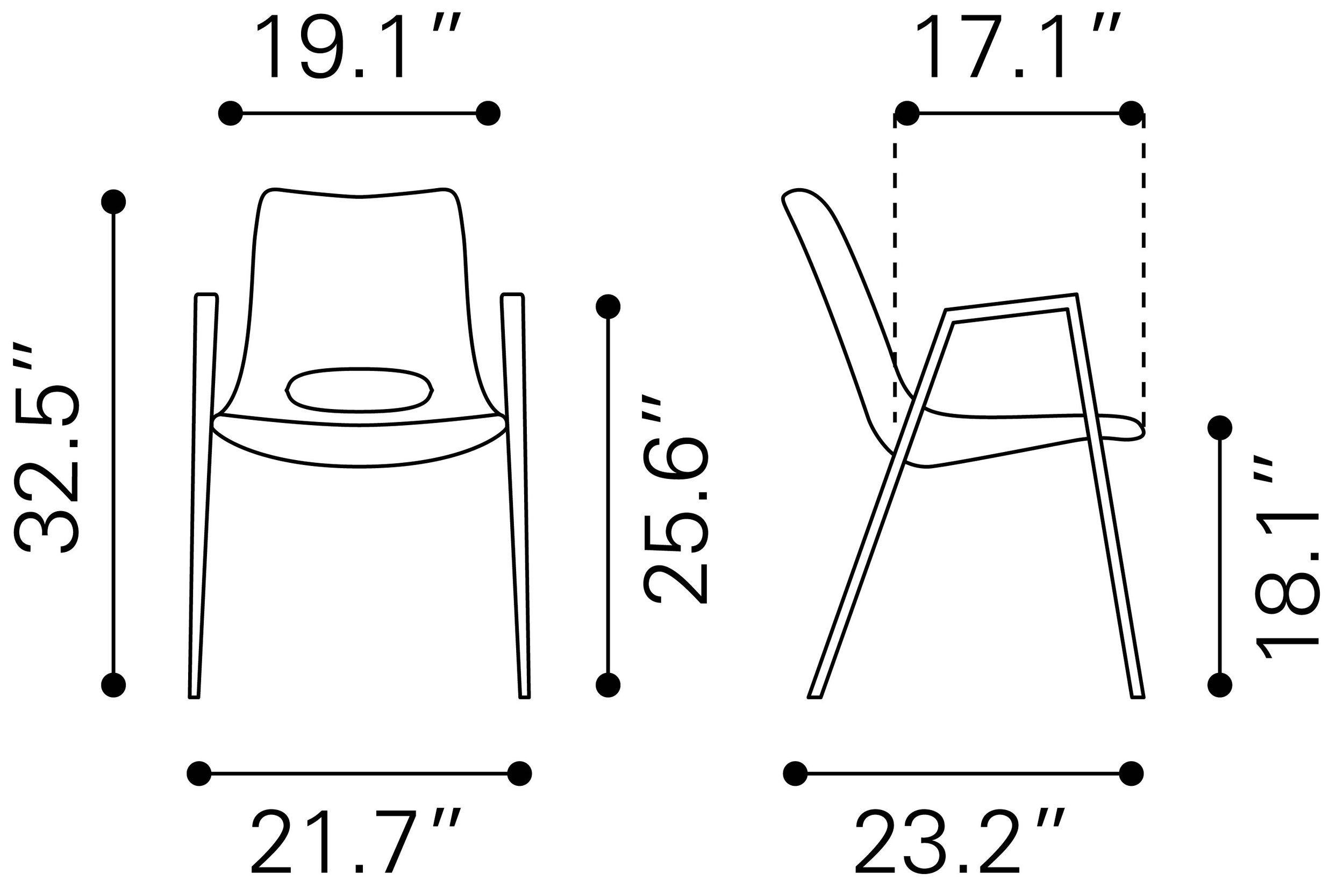 Desi Faux Leather/Steel Dining Chair