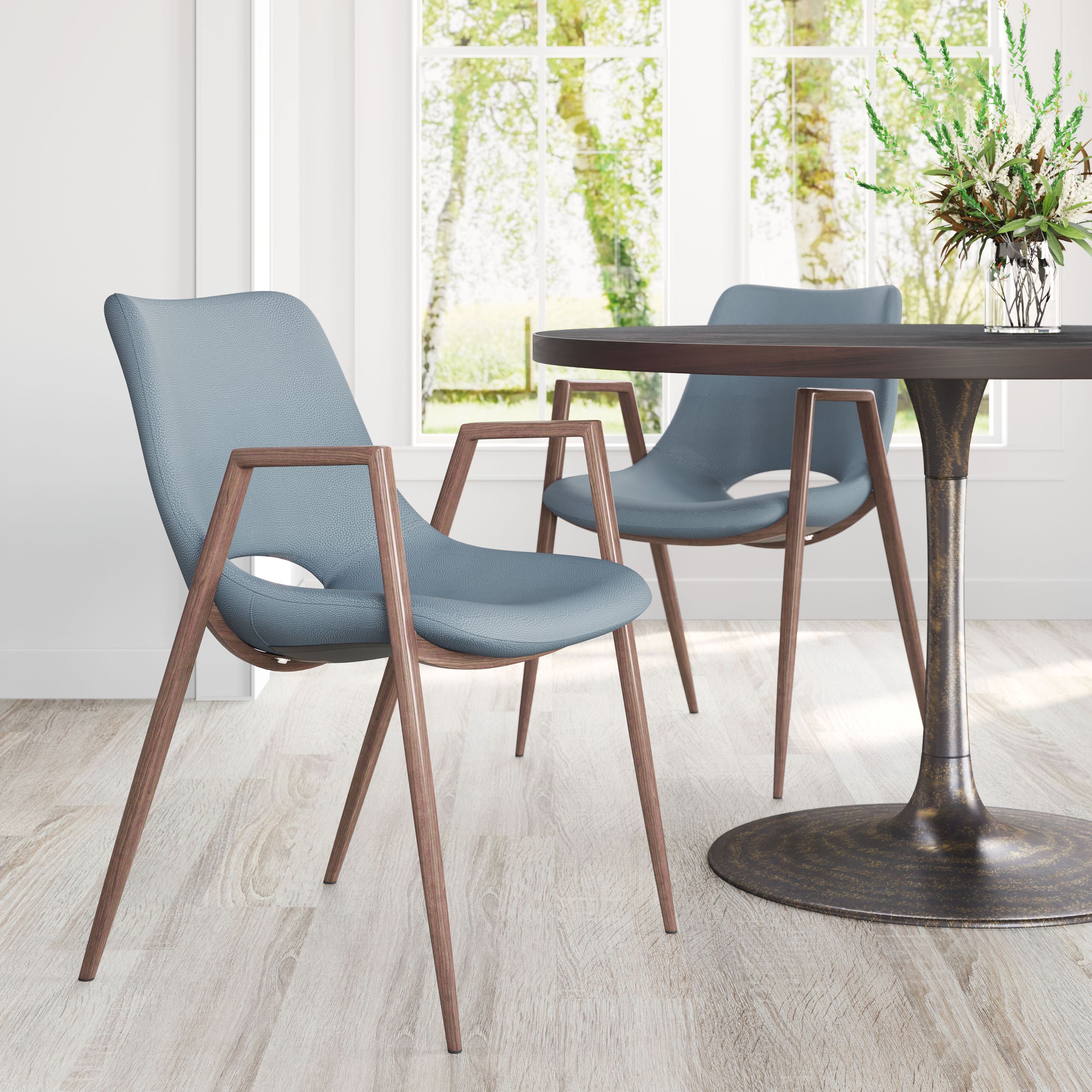 Desi Faux Leather/Steel Dining Chair