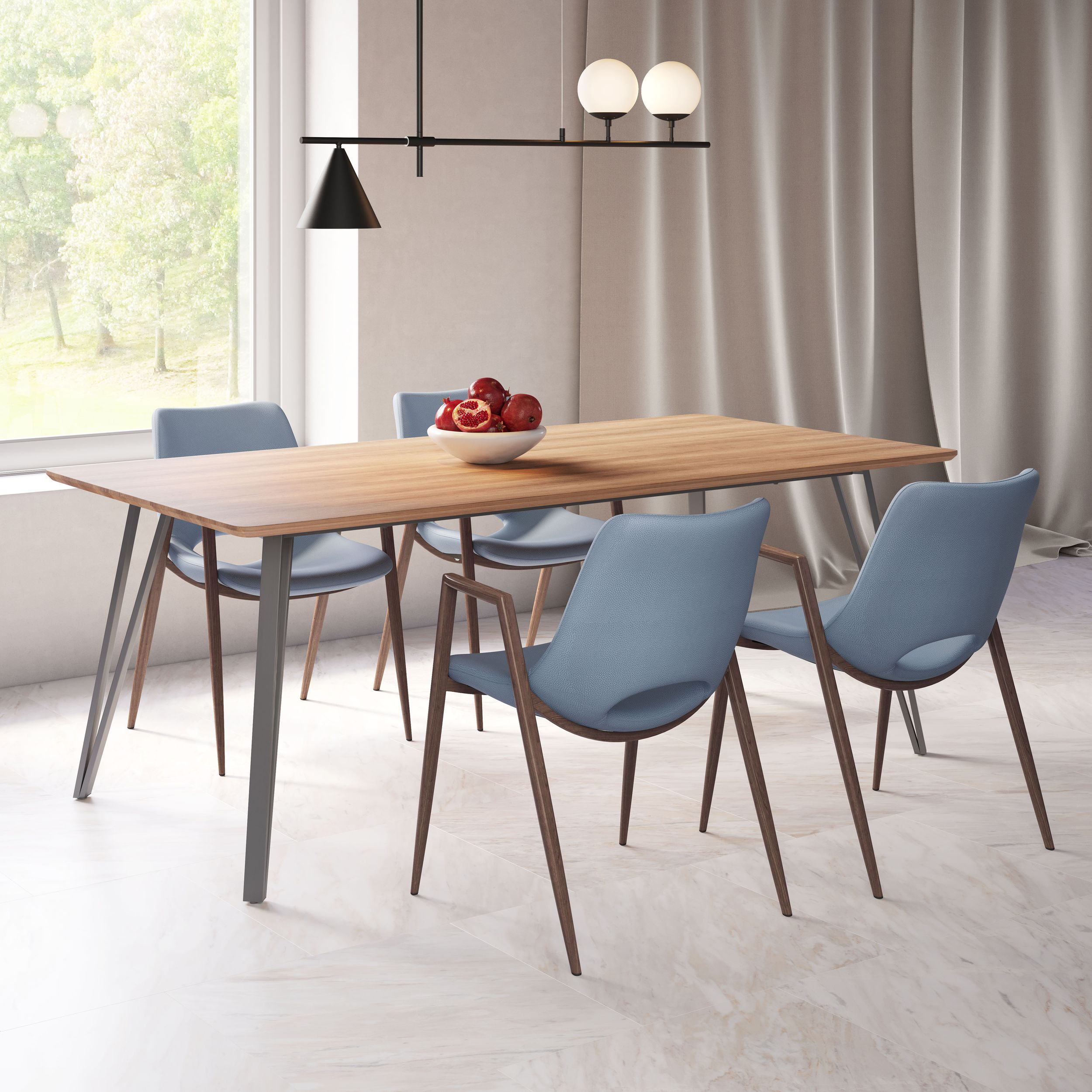 Desi Faux Leather/Steel Dining Chair