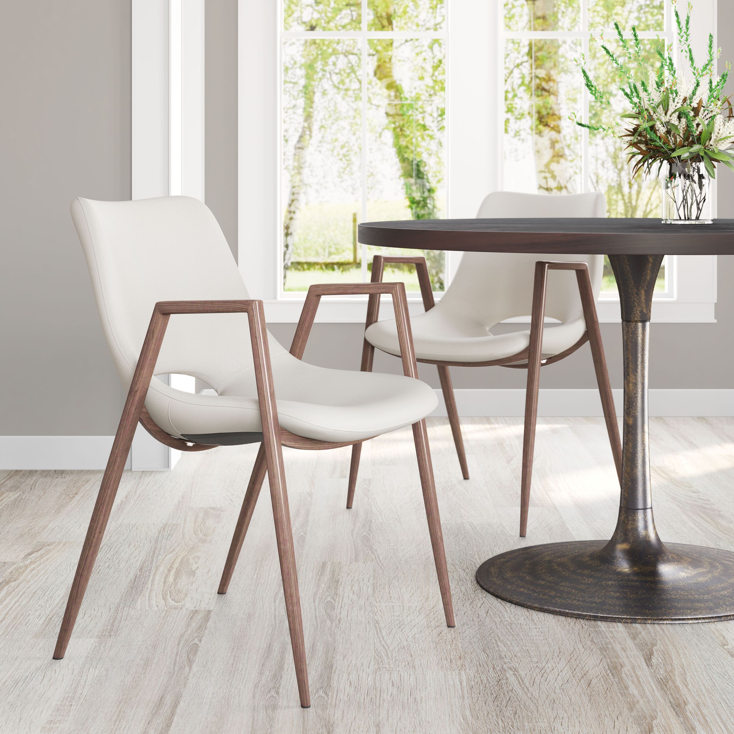 Desi Faux Leather/Steel Dining Chair