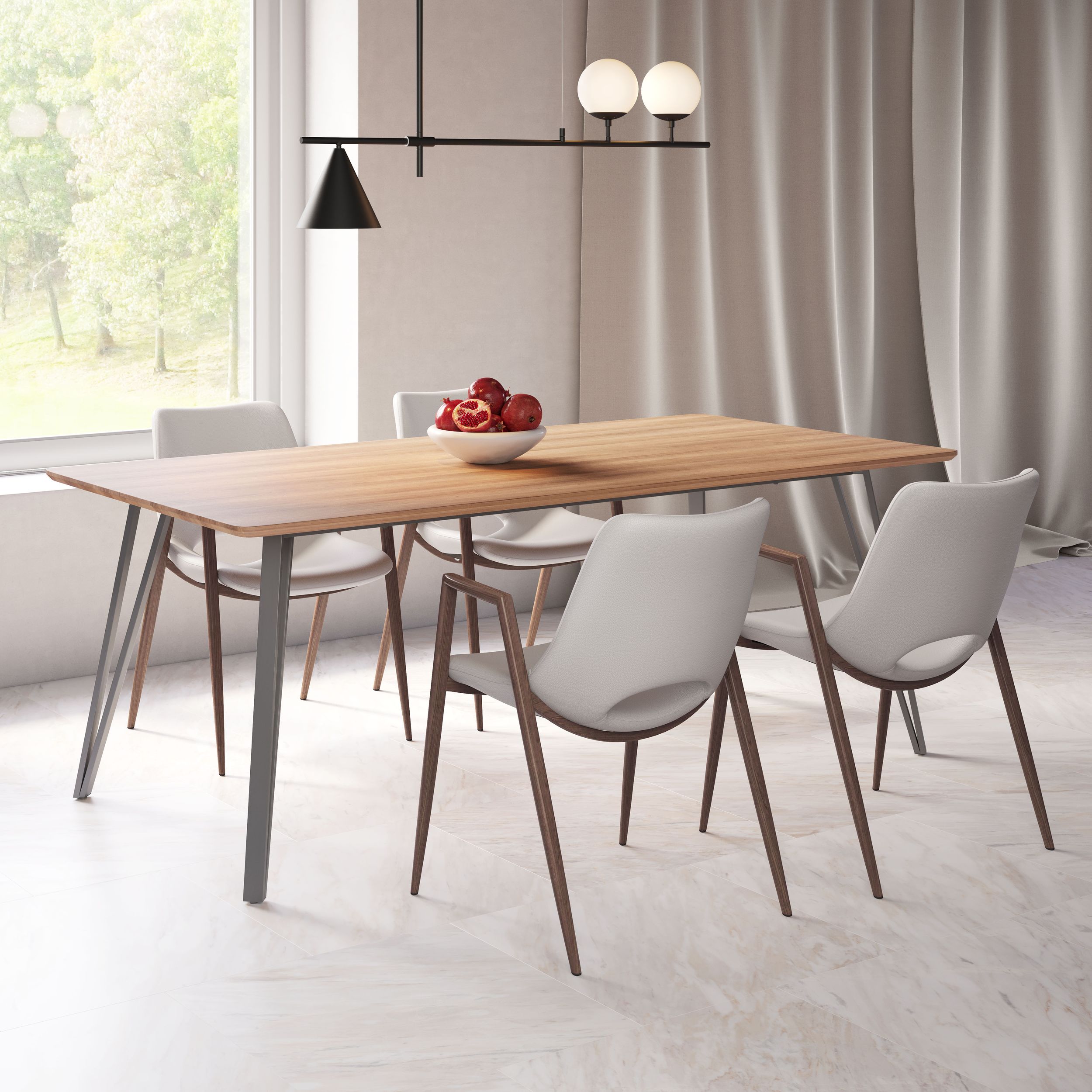 Desi Faux Leather/Steel Dining Chair