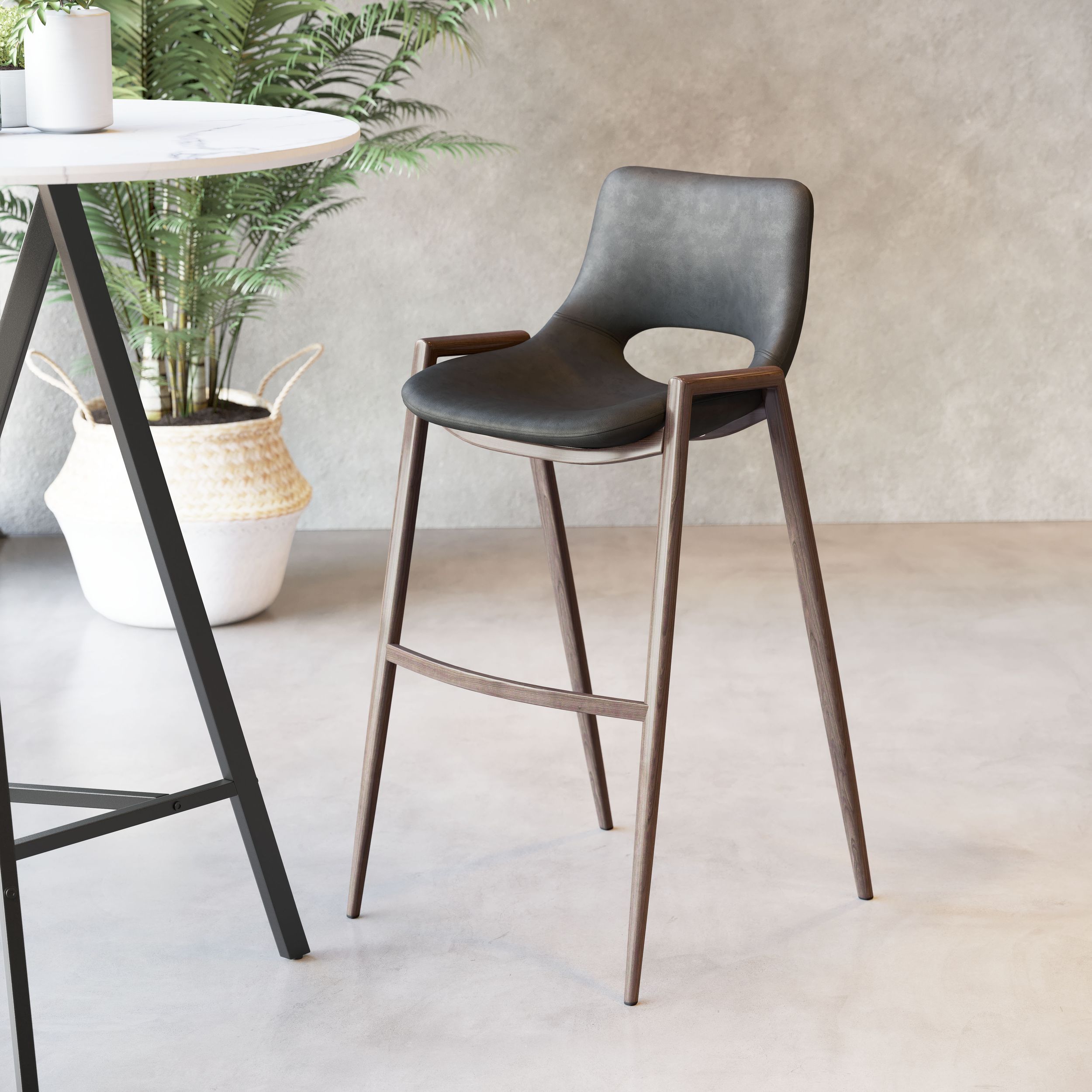 Desi Faux Leather/Steel Barstool