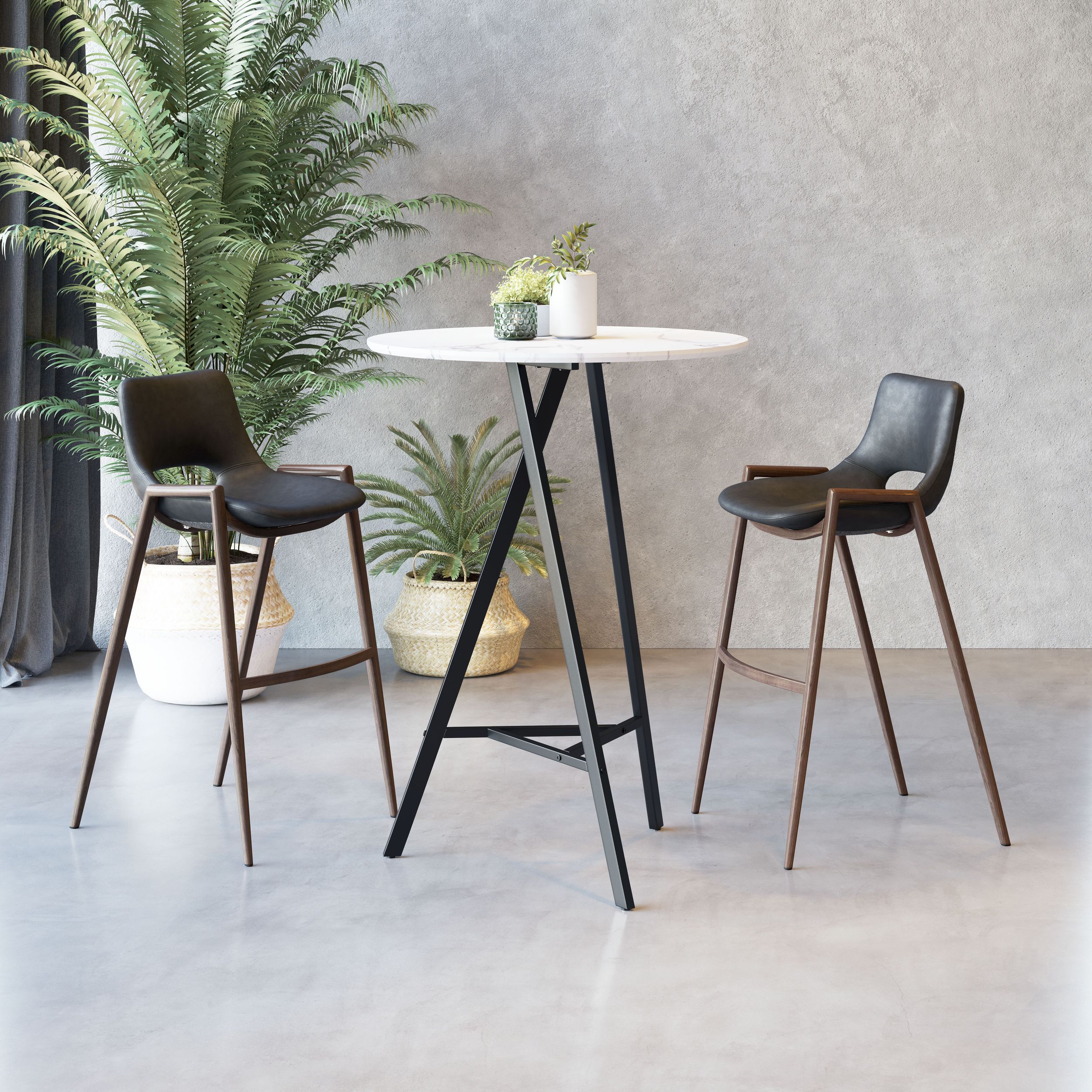Desi Faux Leather/Steel Barstool